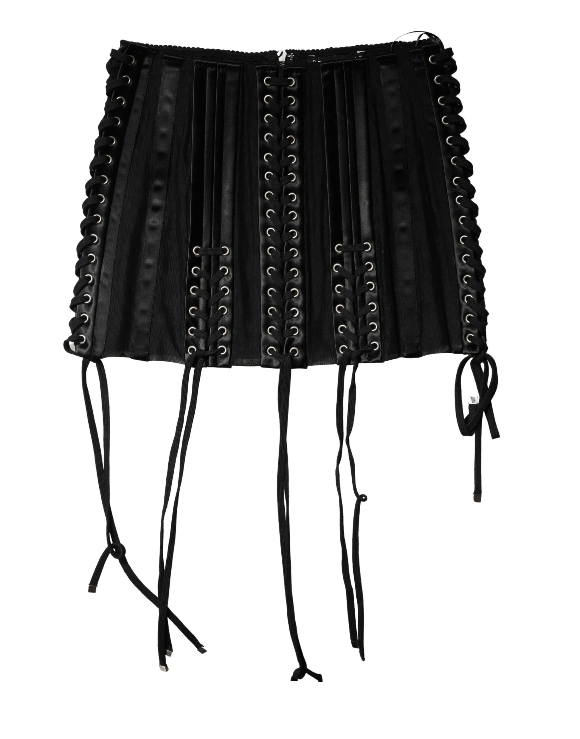 Haut corset bustier à lacets Dolce & Gabbana en dentelle noire
