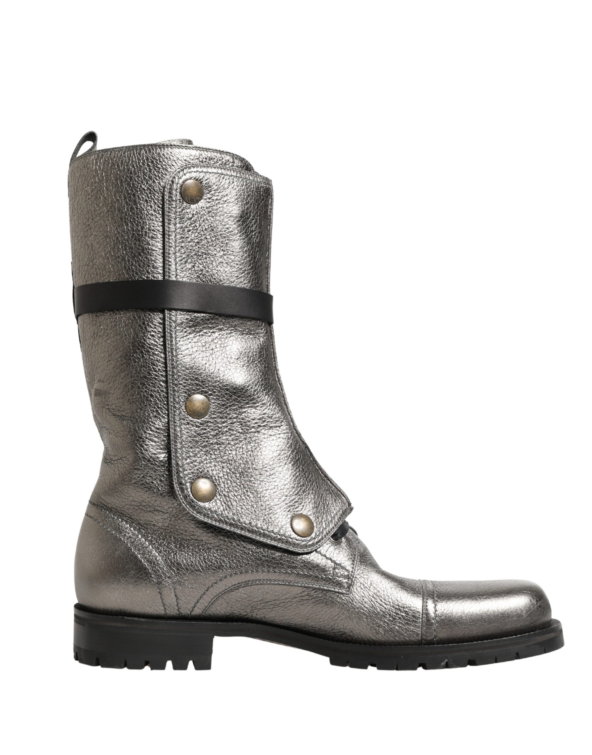 Chaussures Bottines de Combat Dolce & Gabbana en Cuir Métallisé Boucle