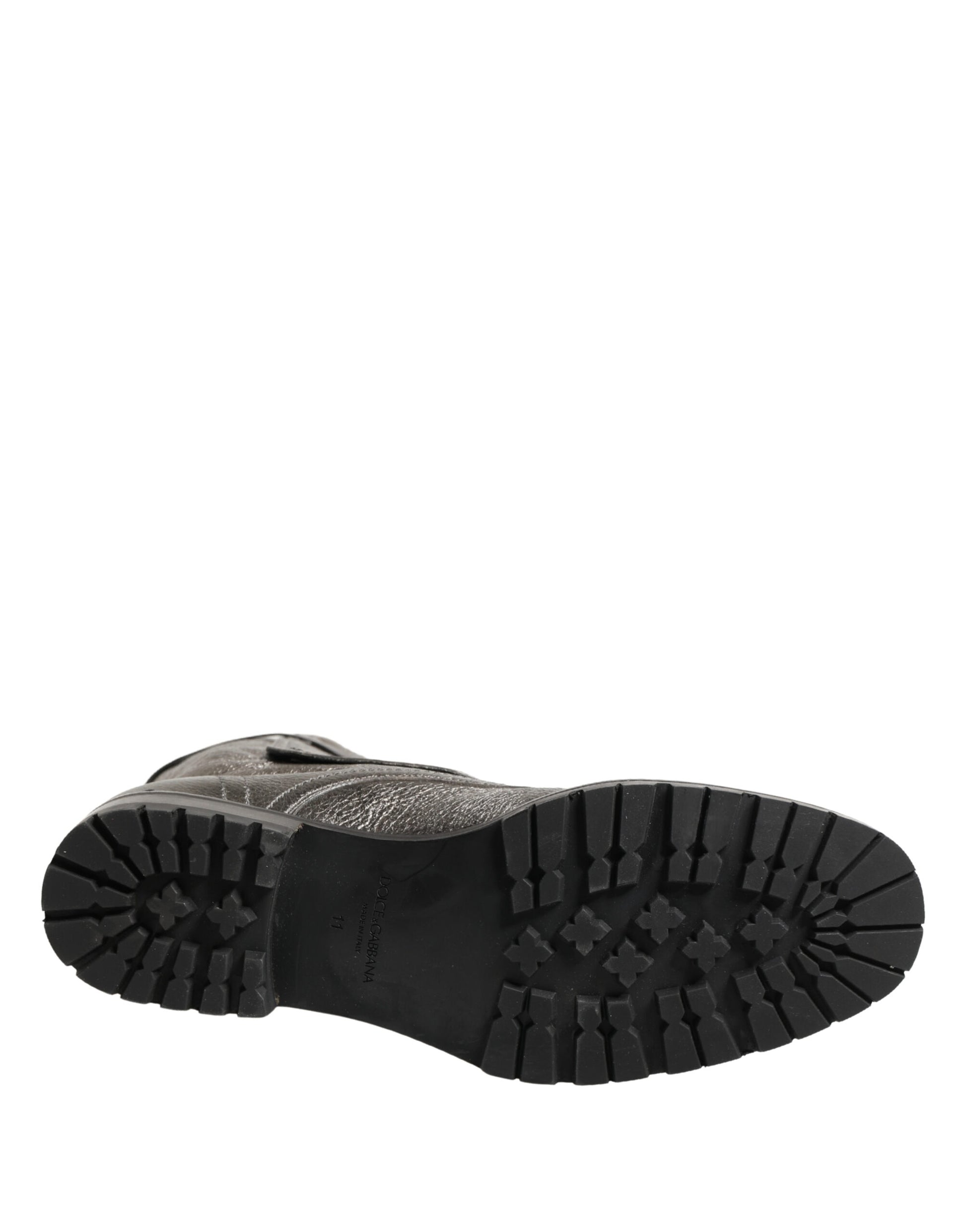 Chaussures Bottines de Combat Dolce & Gabbana en Cuir Métallisé Boucle
