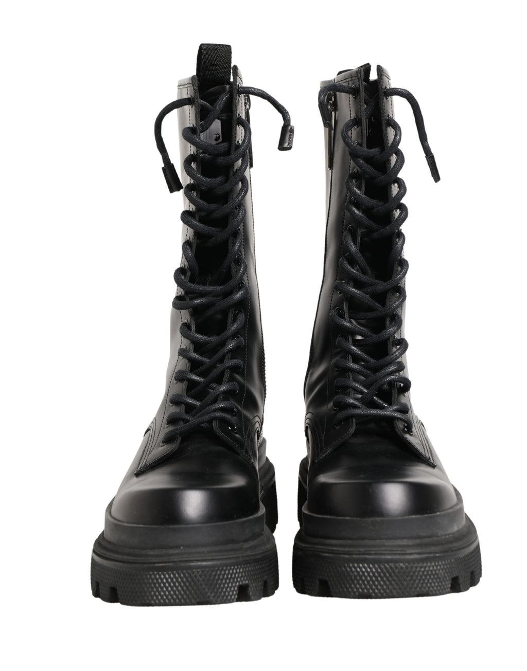 Chaussures Baskets Dolce & Gabbana en Cuir Noir Semelle Crantée