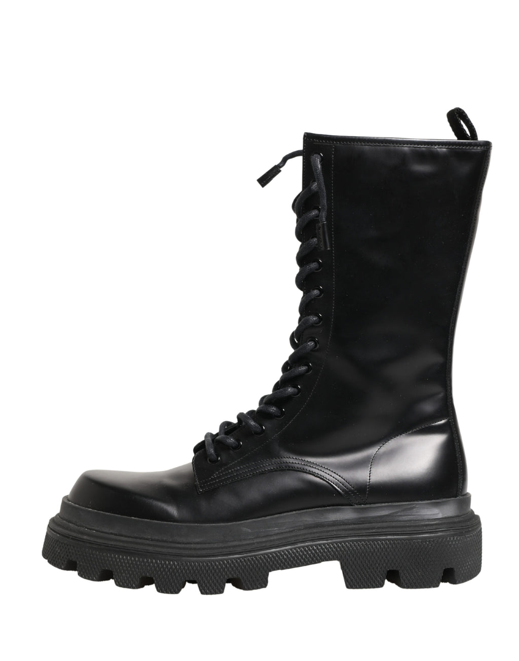 Chaussures Baskets Dolce & Gabbana en Cuir Noir Semelle Crantée