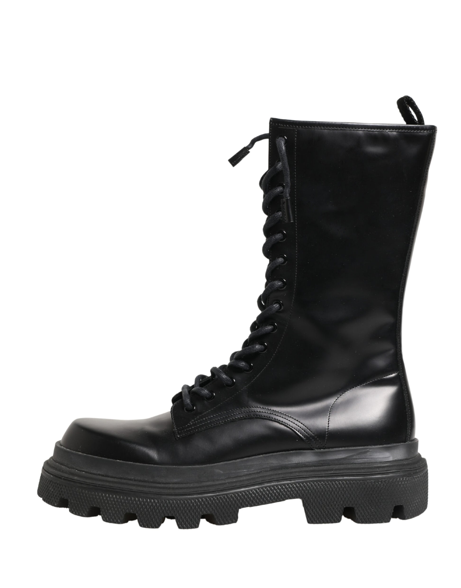 Chaussures Baskets Dolce & Gabbana en Cuir Noir Semelle Crantée