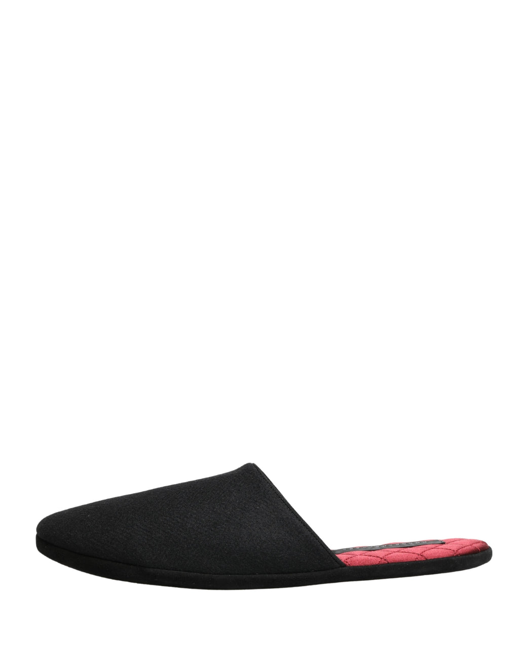 Chaussons Dolce & Gabbana en Laine Cachemire Noire Matelassés Rouges