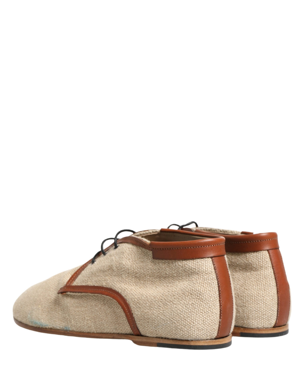 Chaussures Richelieu Dolce & Gabbana en toile beige avec garniture en cuir