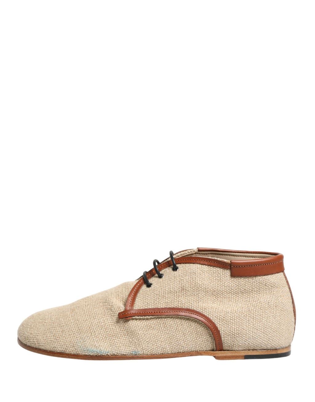 Chaussures Richelieu Dolce & Gabbana en toile beige avec garniture en cuir