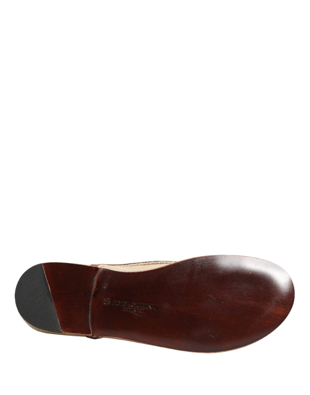 Chaussures Richelieu Dolce & Gabbana en toile beige avec garniture en cuir