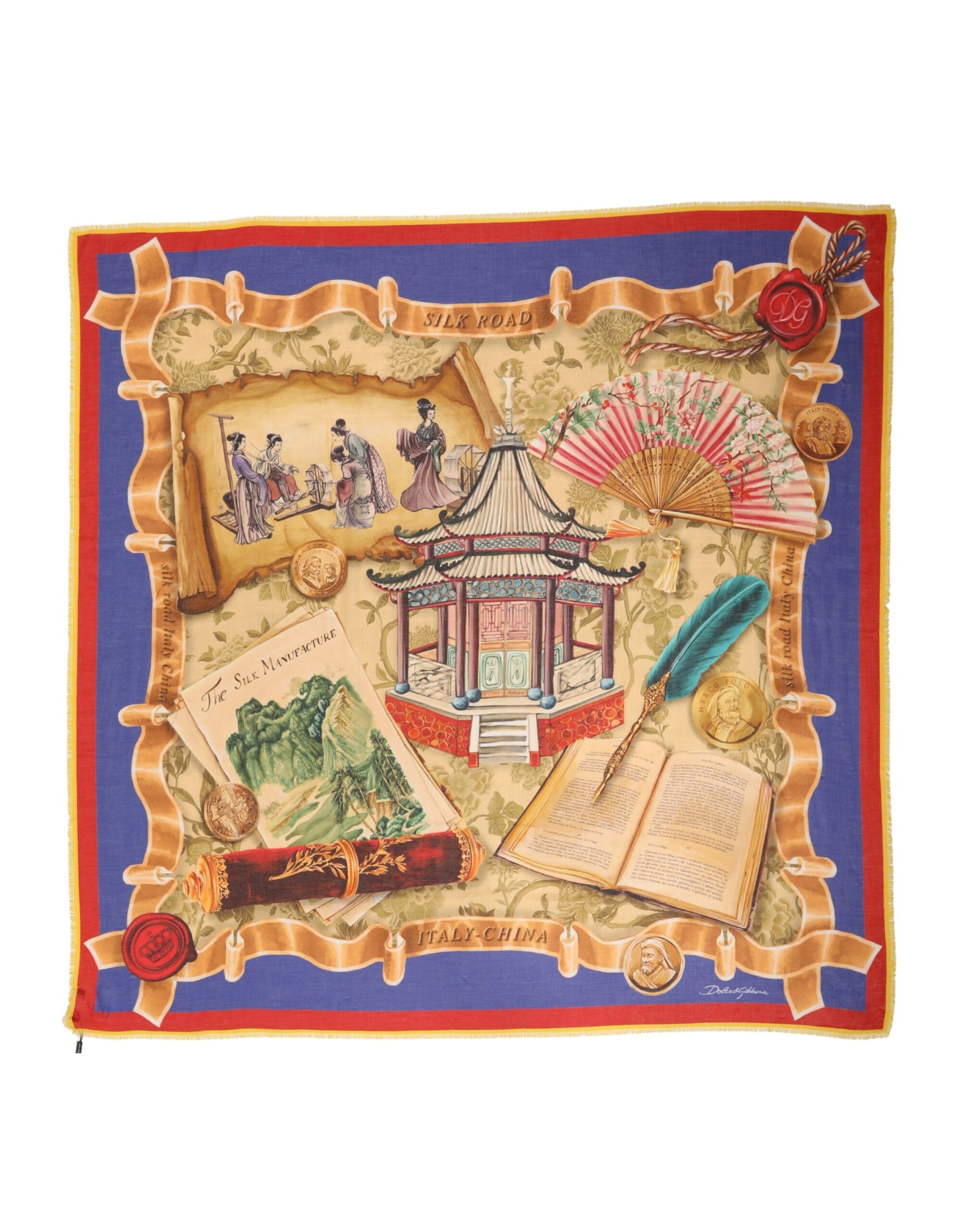 Dolce & Gabbana Châle foulard enveloppant Italie Chine Multicolore 140cm x 130cm