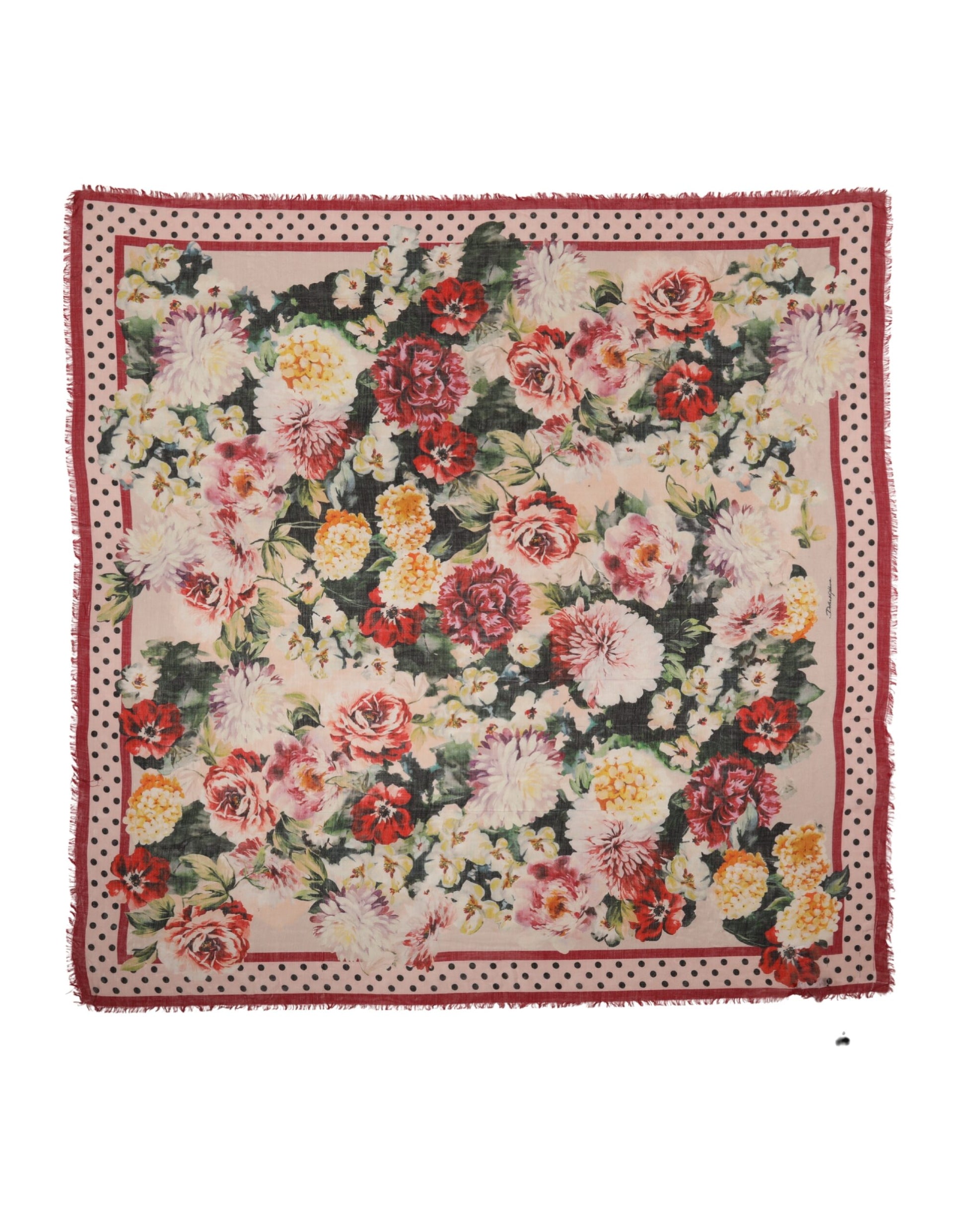 Étole Carrée Foulard Dolce & Gabbana Imprimé Floral Multicolore 133cm x 133cm