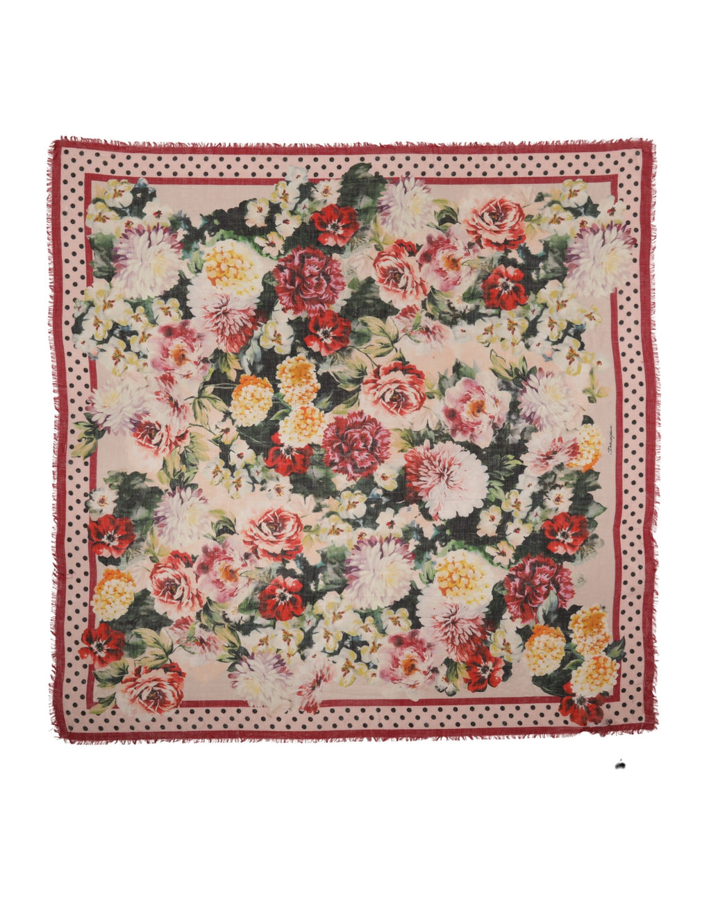Étole Carrée Foulard Dolce & Gabbana Imprimé Floral Multicolore 133cm x 133cm