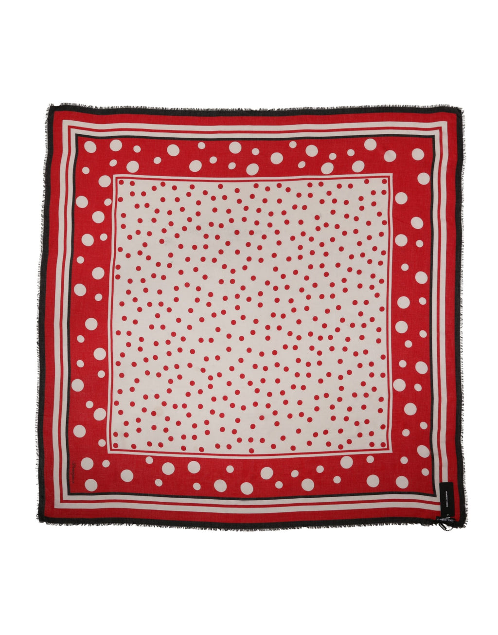 Écharpe carré Dolce & Gabbana à pois rouges 137cm x 134.5cm
