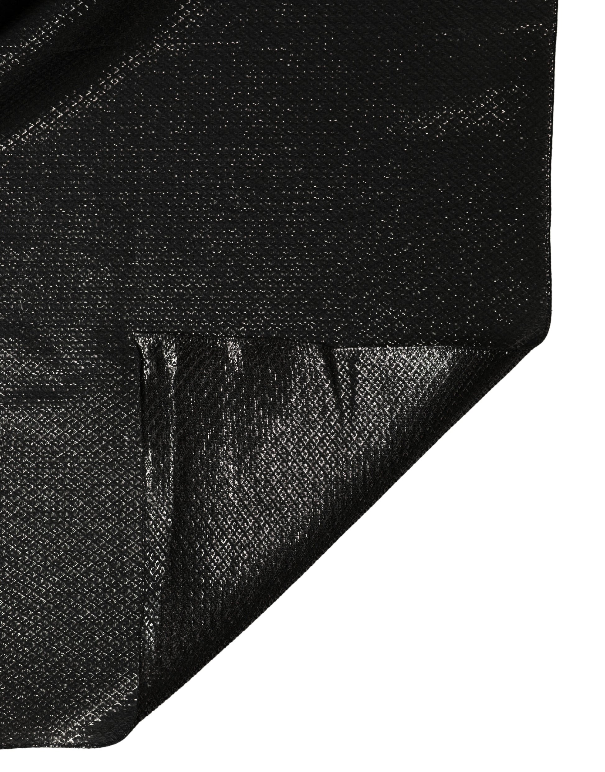 Dolce & Gabbana Foulard en soie noir Carré Écharpe 122cm x 120cm