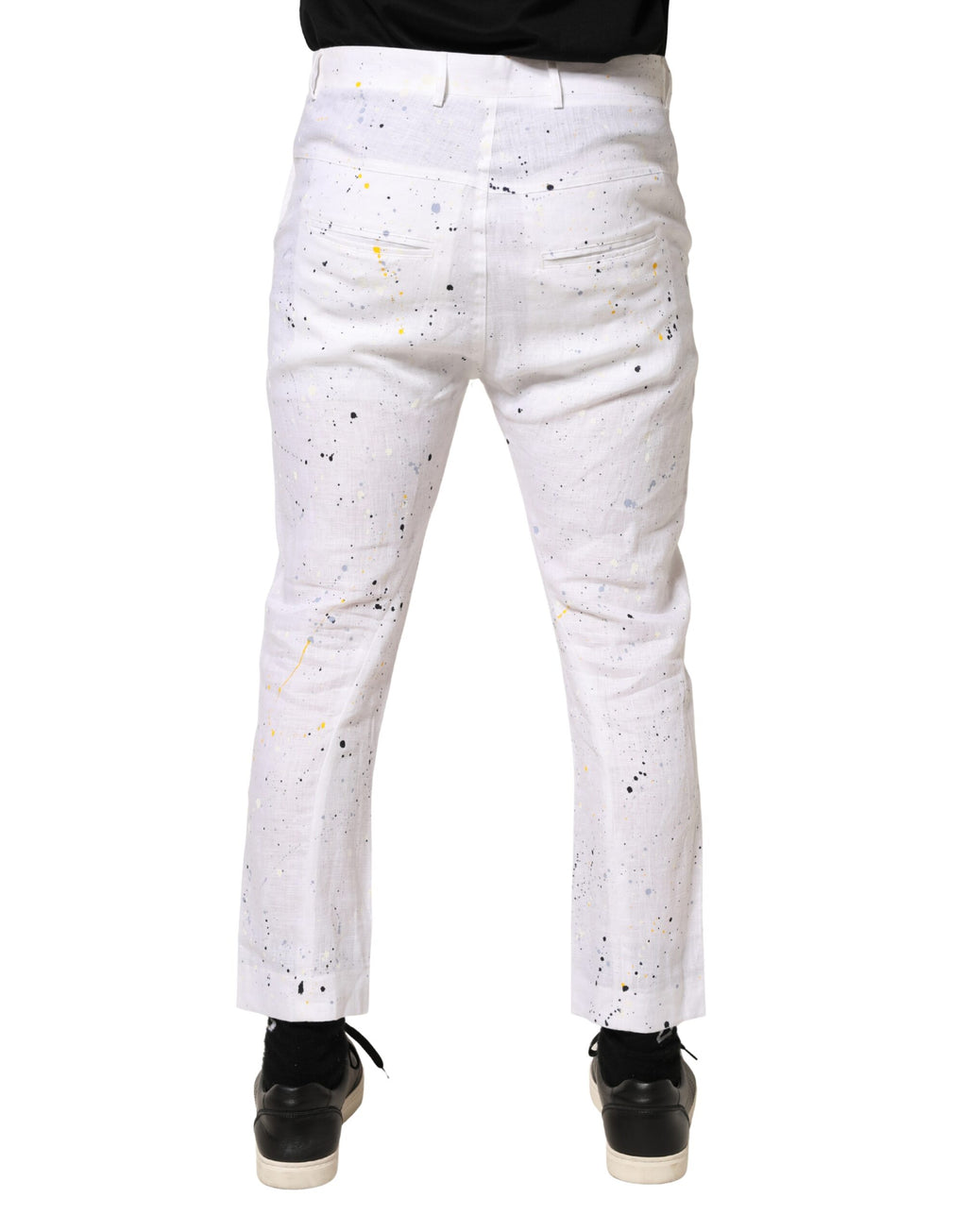 Pantalon slim Daniele Alessandrini avec imprimé peinture blanche