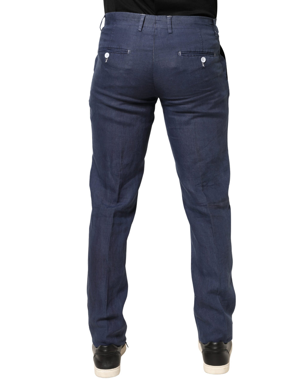 Pantalon Chino Skinny Taille Moyenne Bleu Marine Domenico Tagliente Pour Homme