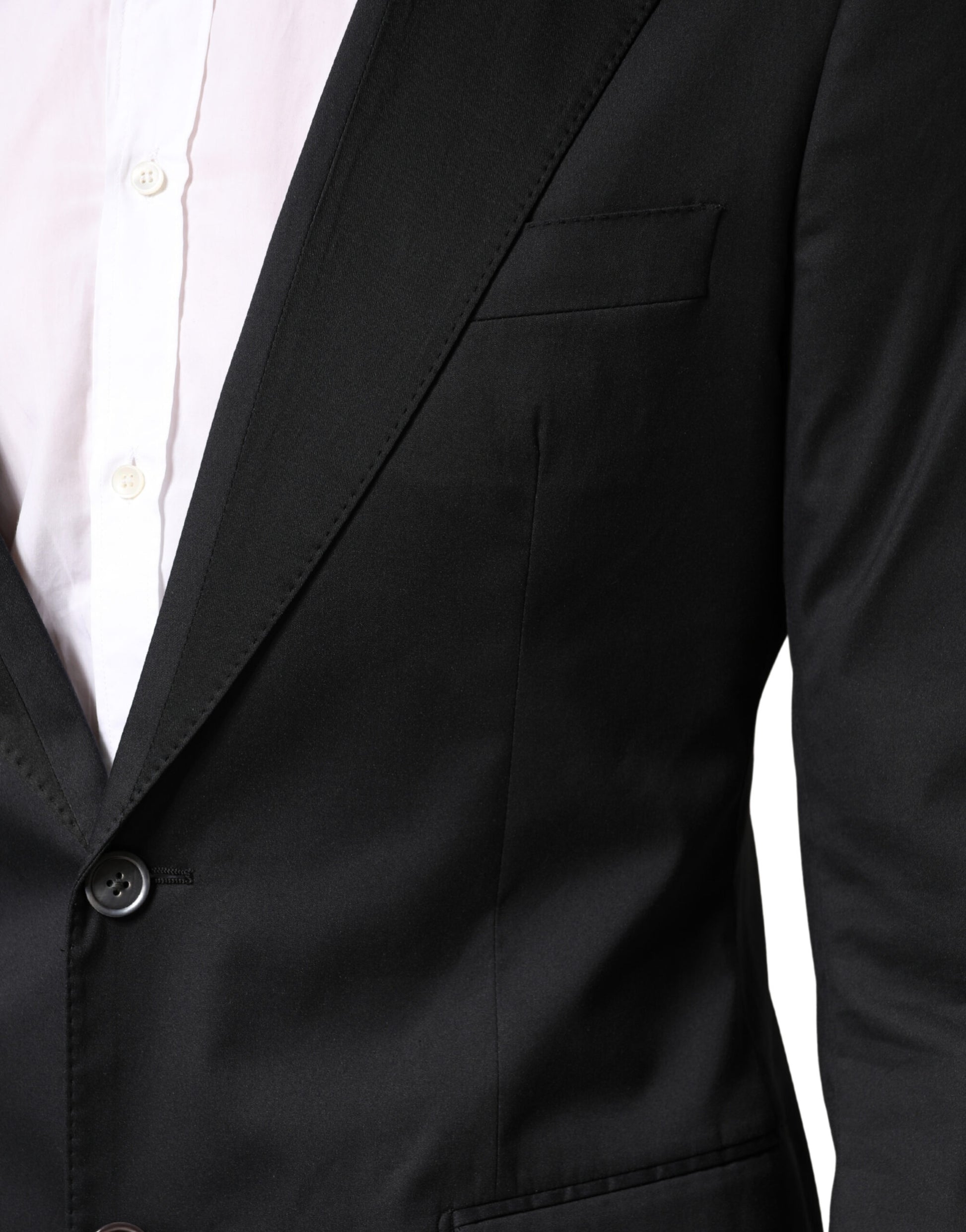 Dolce & Gabbana Black Cotton Single Breasted 2 Piece Suit