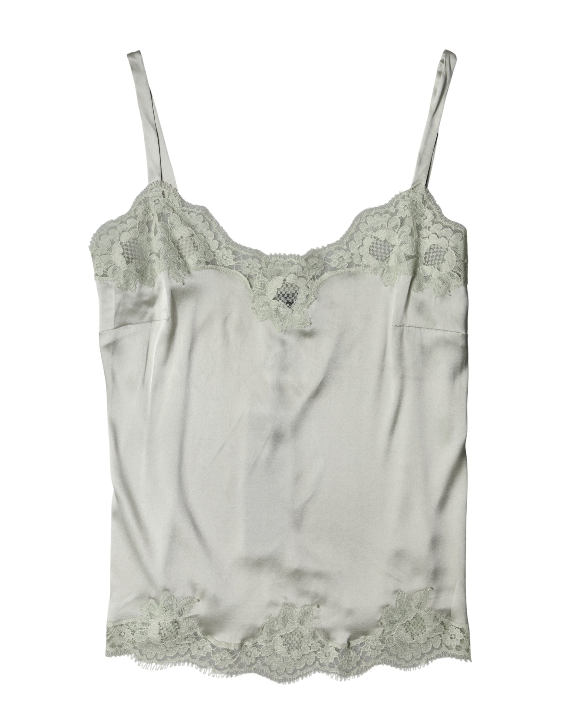 Haut de lingerie en dentelle florale vert clair Dolce & Gabbana