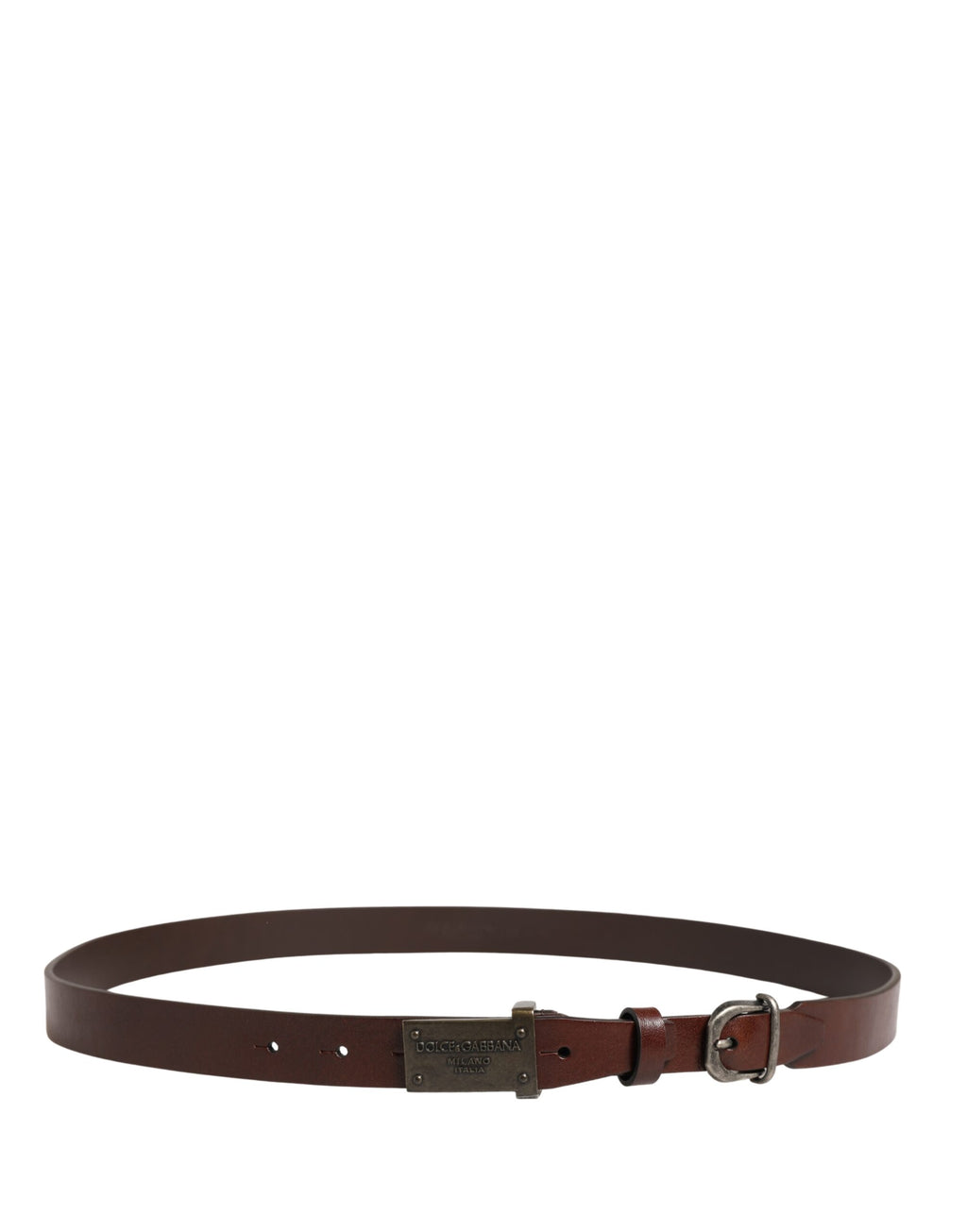 Ceinture homme Dolce & Gabbana en cuir marron avec boucle métallique siglée