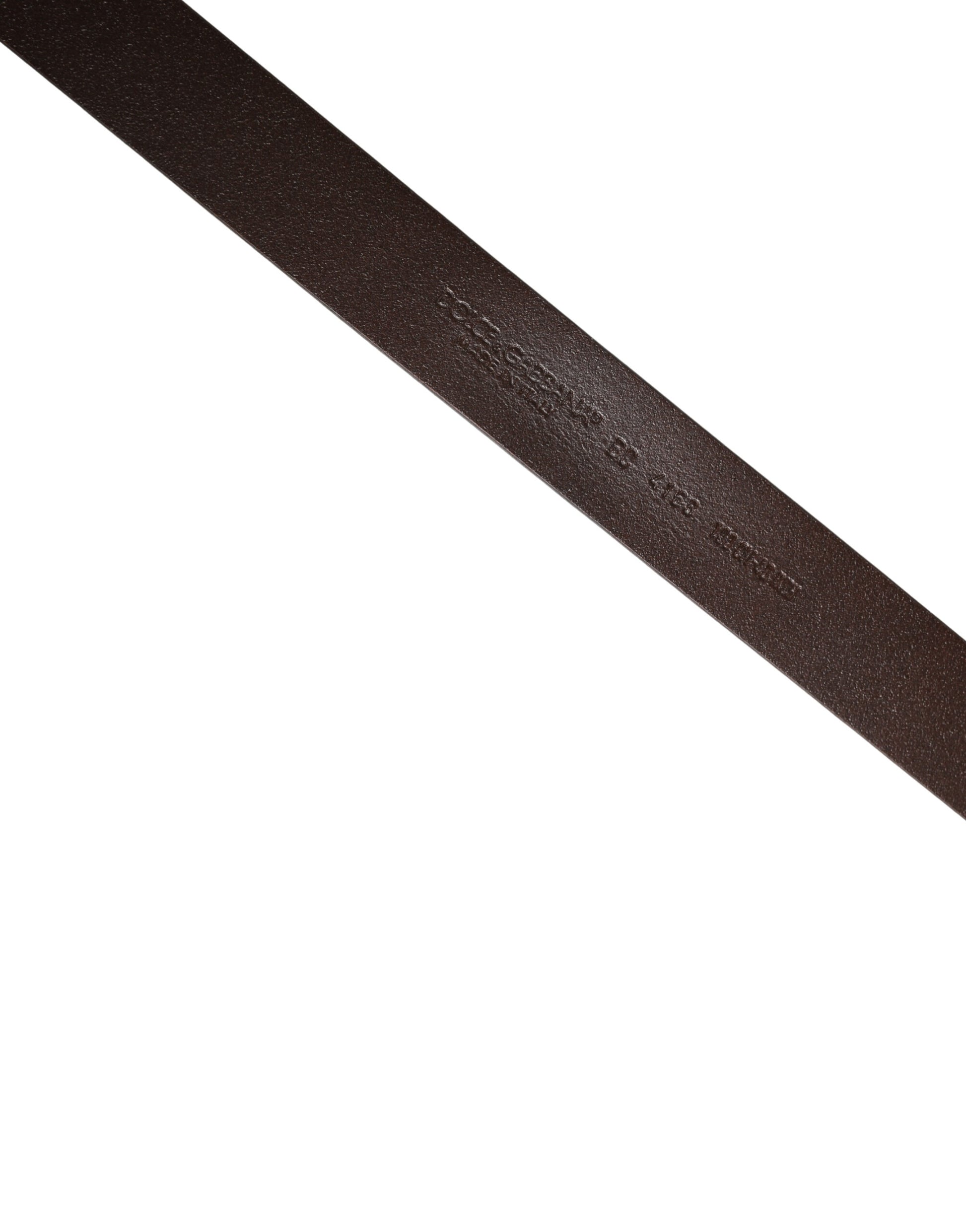 Ceinture homme Dolce & Gabbana en cuir marron avec boucle métallique siglée