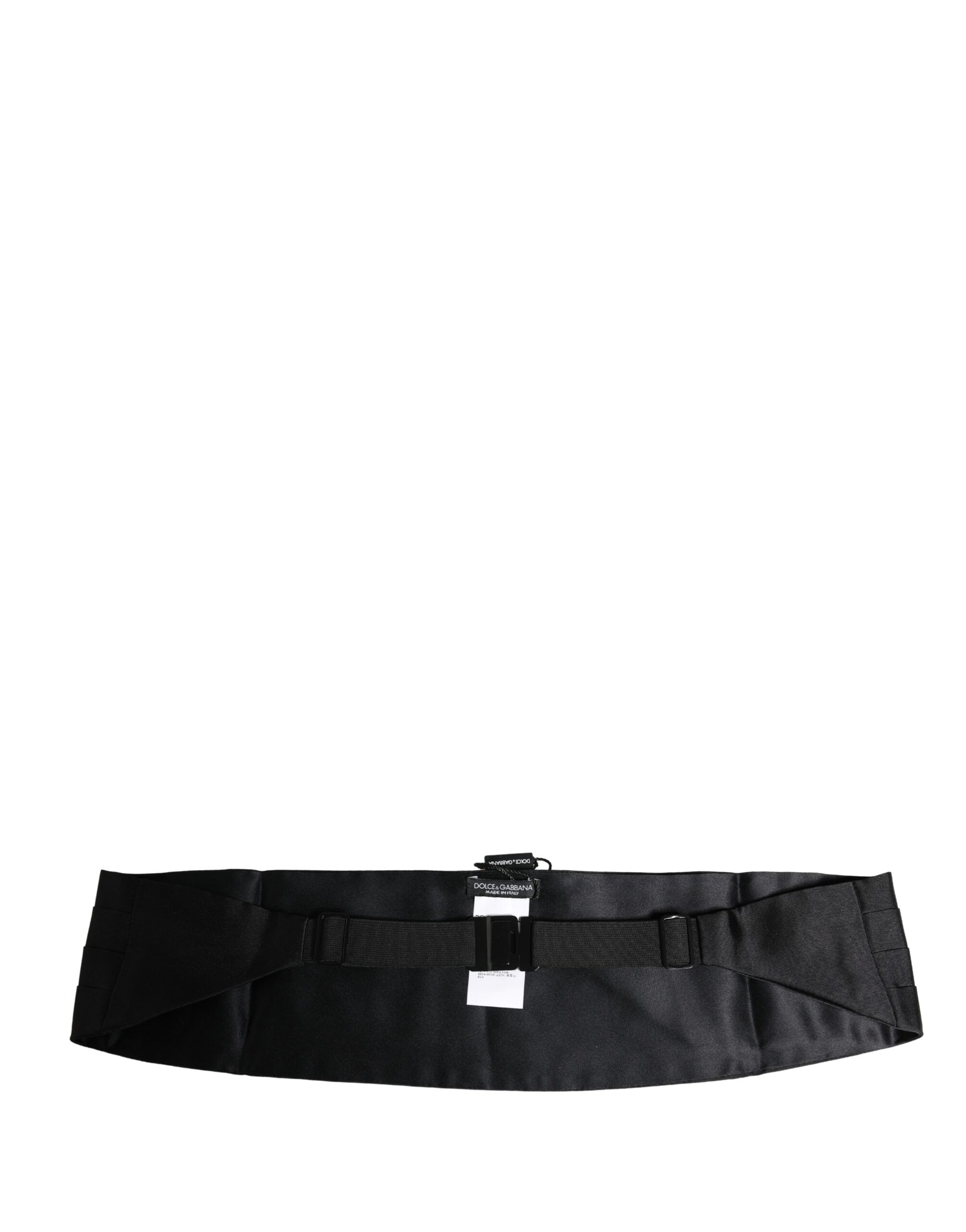 Dolce & Gabbana Ceinture large en soie 100 % noire