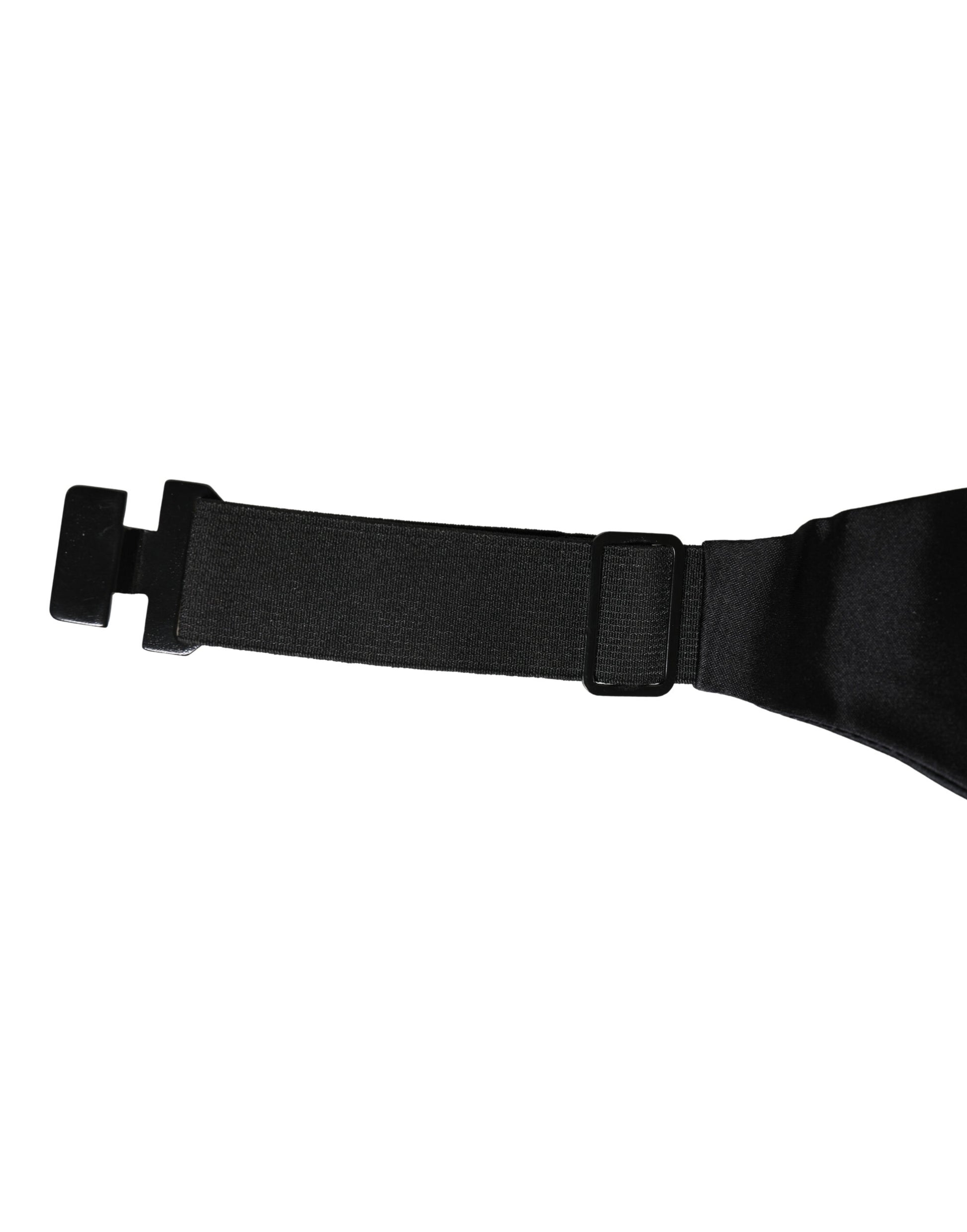 Dolce & Gabbana Ceinture large en soie 100 % noire