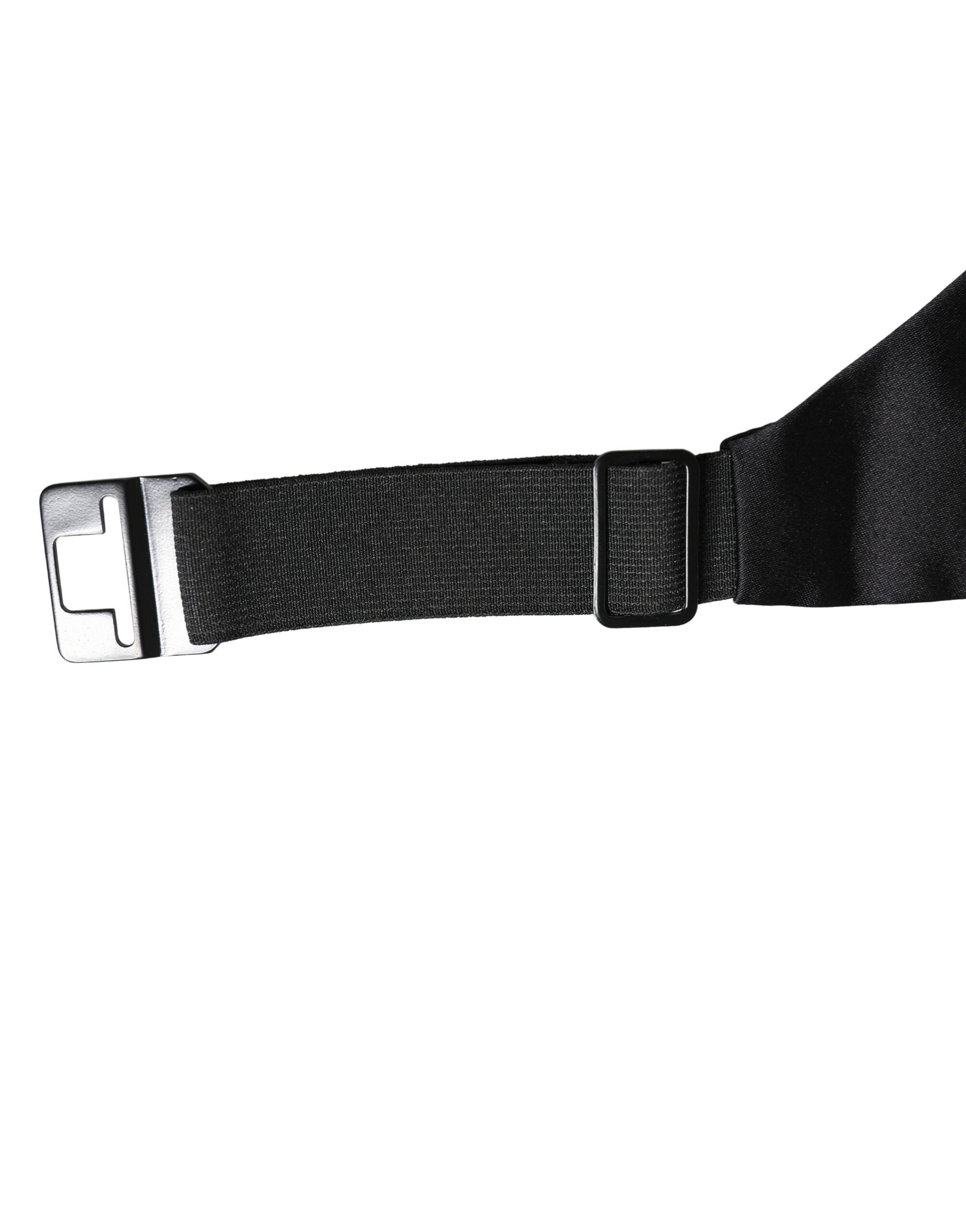 Dolce & Gabbana Ceinture large en soie 100 % noire