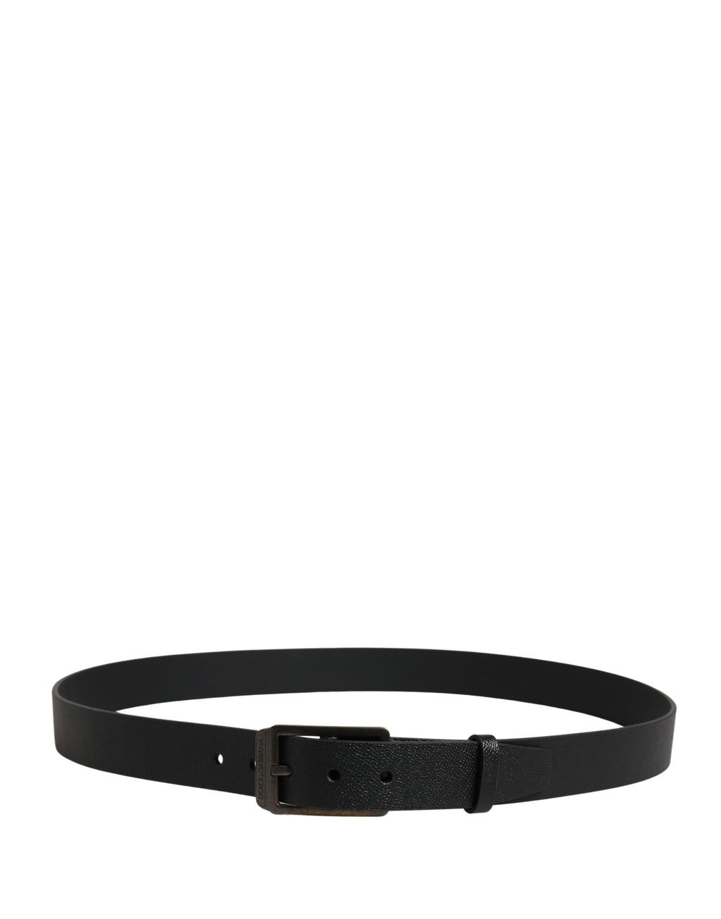 Ceinture Dolce & Gabbana en cuir de veau noir avec boucle en métal doré