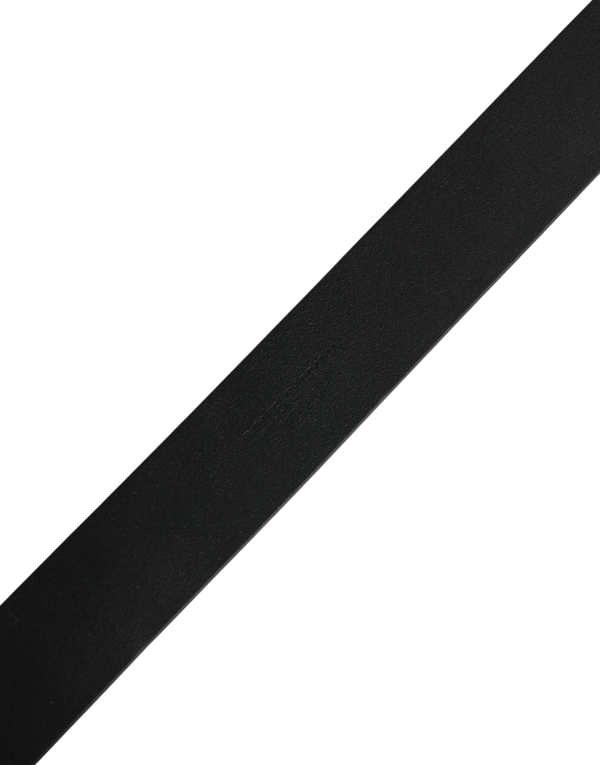 Ceinture Dolce & Gabbana en Cuir de Veau Noir avec Boucle en Métal Doré