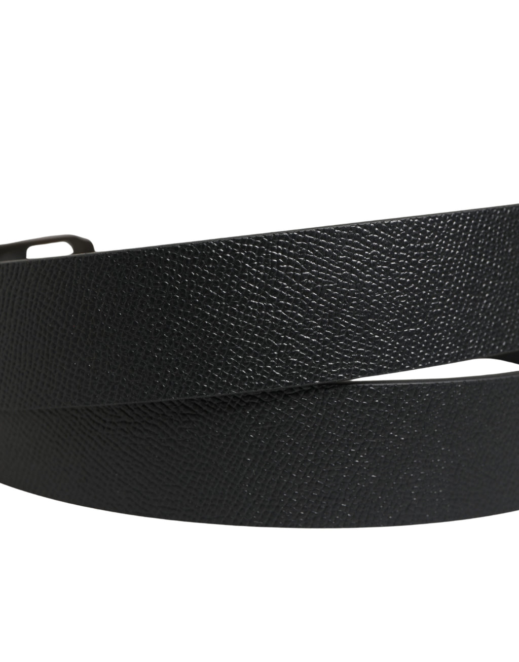 Ceinture Dolce & Gabbana en Cuir de Veau Noir avec Boucle en Métal Doré