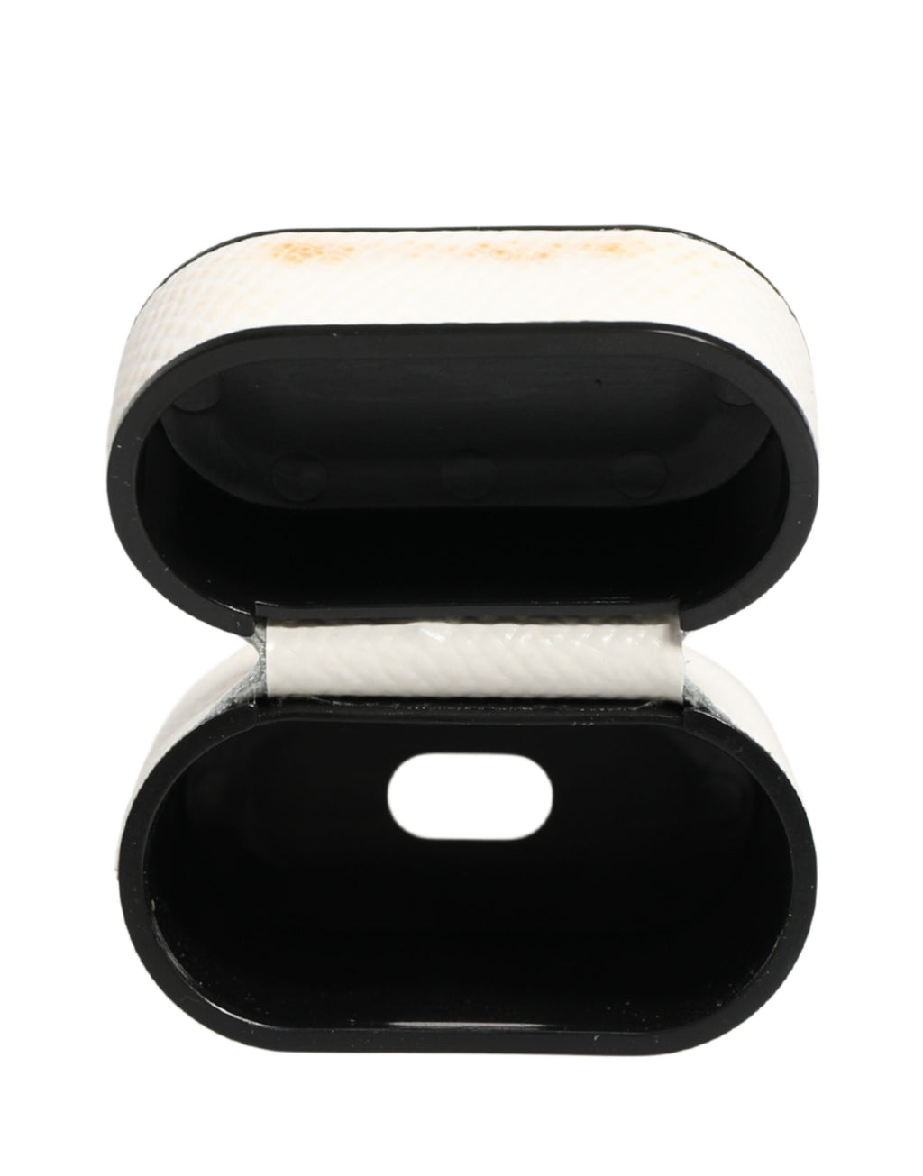 Étui Airpods Dolce & Gabbana en Cuir de Veau Blanc avec Cordon à Logo