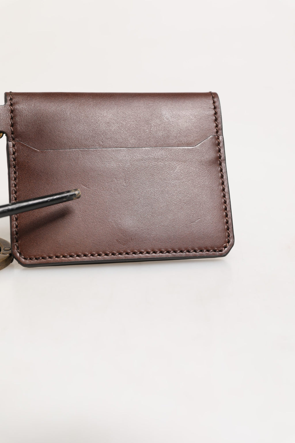 Porte-cartes et portefeuille Dolce & Gabbana en cuir marron embossé du logo