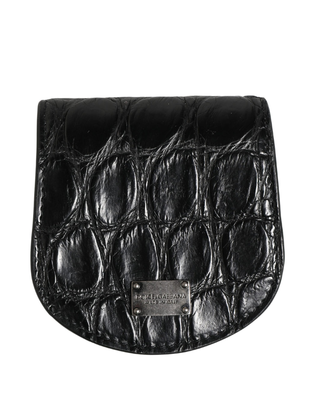 Dolce & Gabbana Black Exotic Skin Condom Case Holder Pocket Wallet