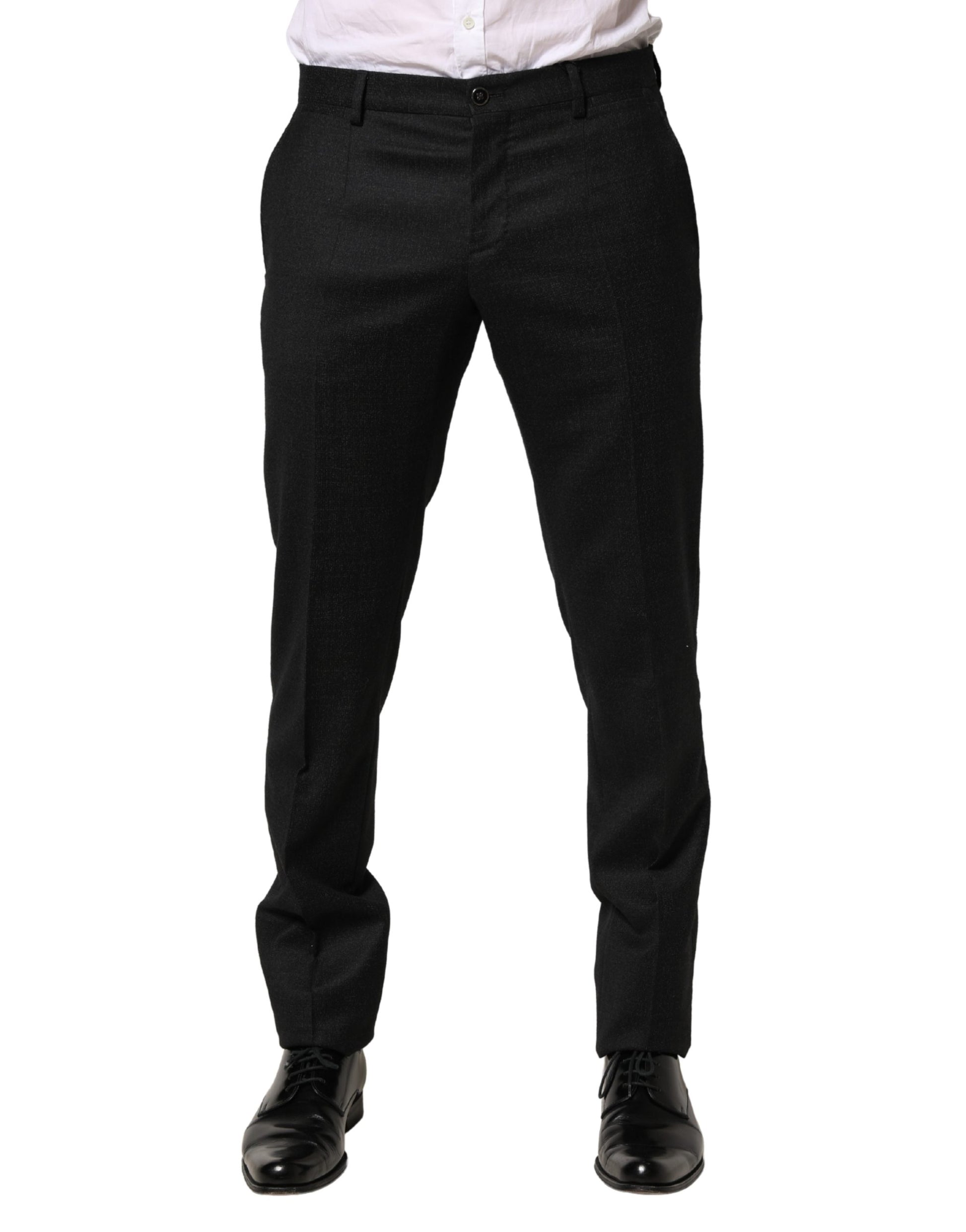 Pantalon habillé moulant Dolce & Gabbana en laine noire pour homme
