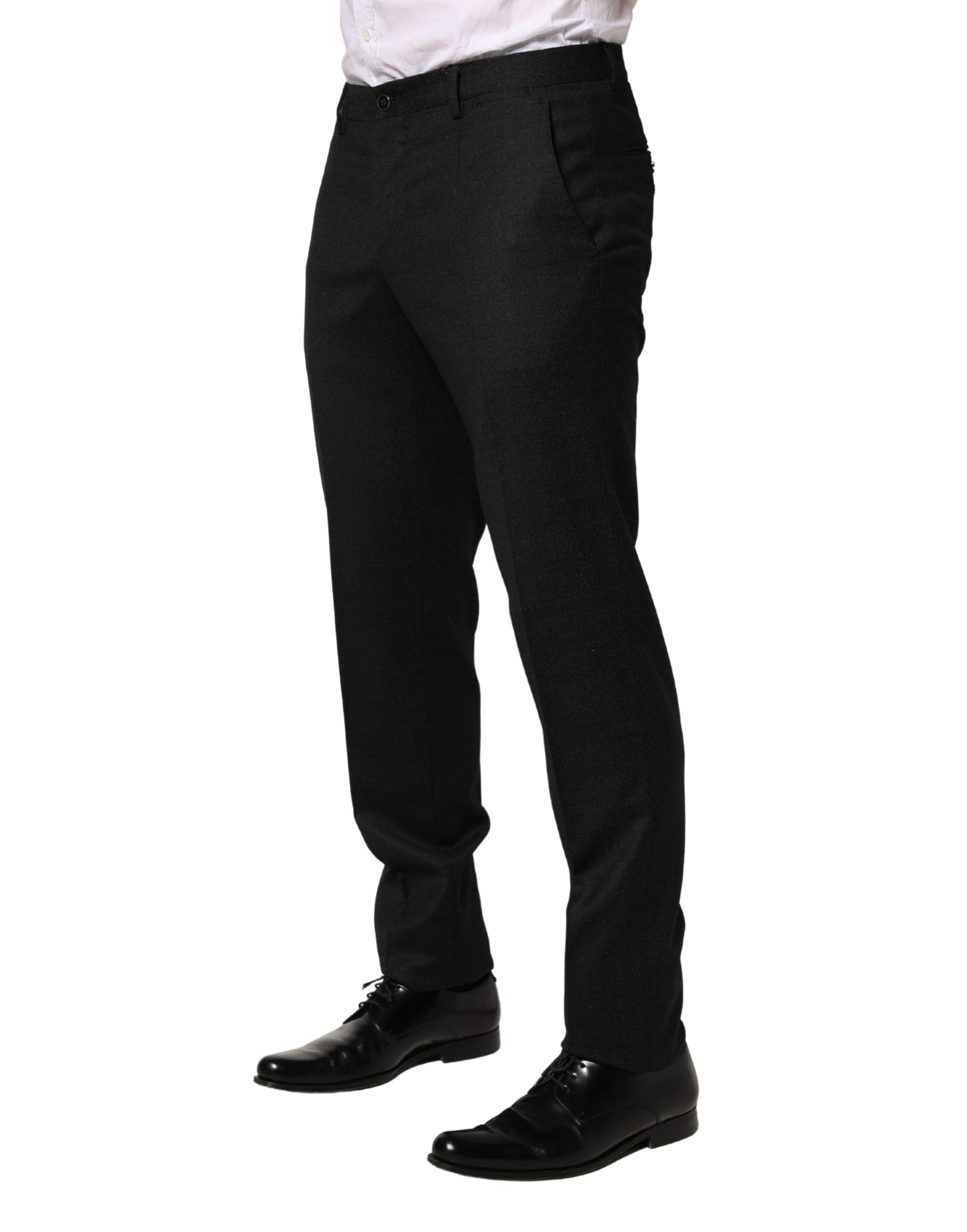 Pantalon habillé moulant Dolce & Gabbana en laine noire pour homme