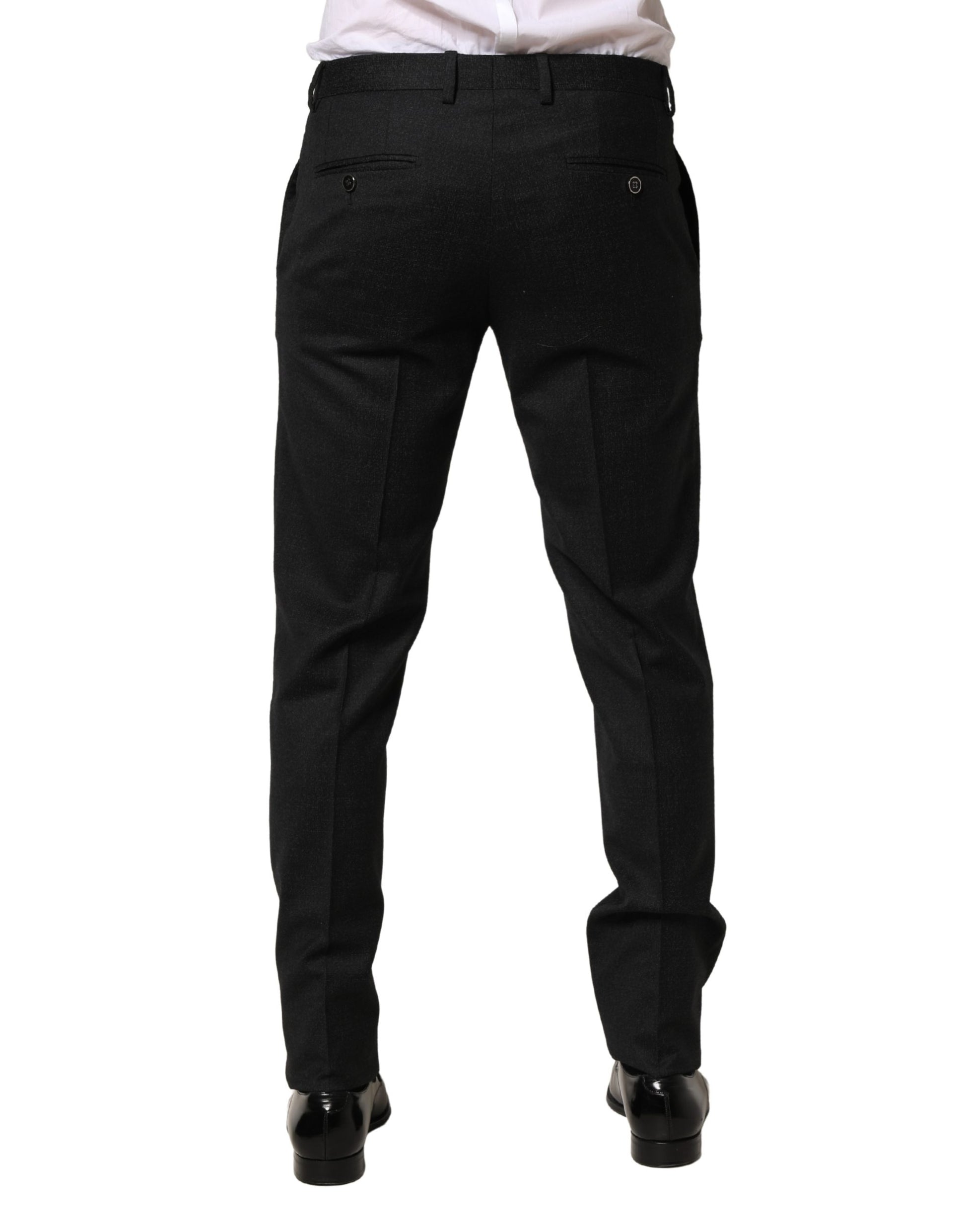Pantalon habillé moulant Dolce & Gabbana en laine noire pour homme