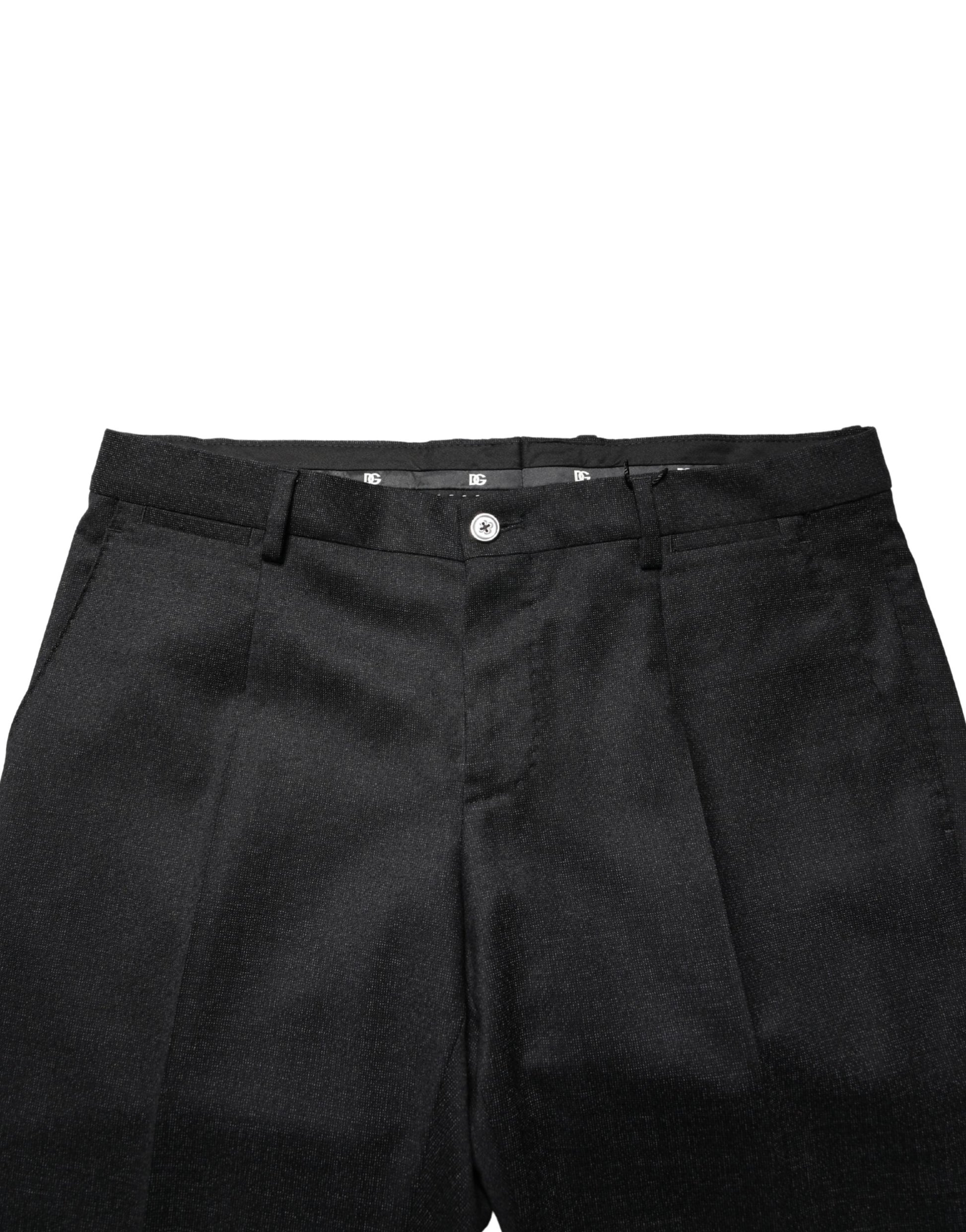 Pantalon habillé moulant Dolce & Gabbana en laine noire pour homme