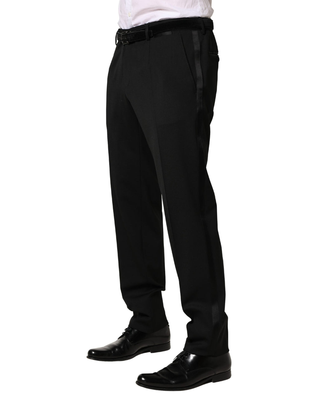 Pantalon habillé moulant Dolce & Gabbana en laine noire pour homme