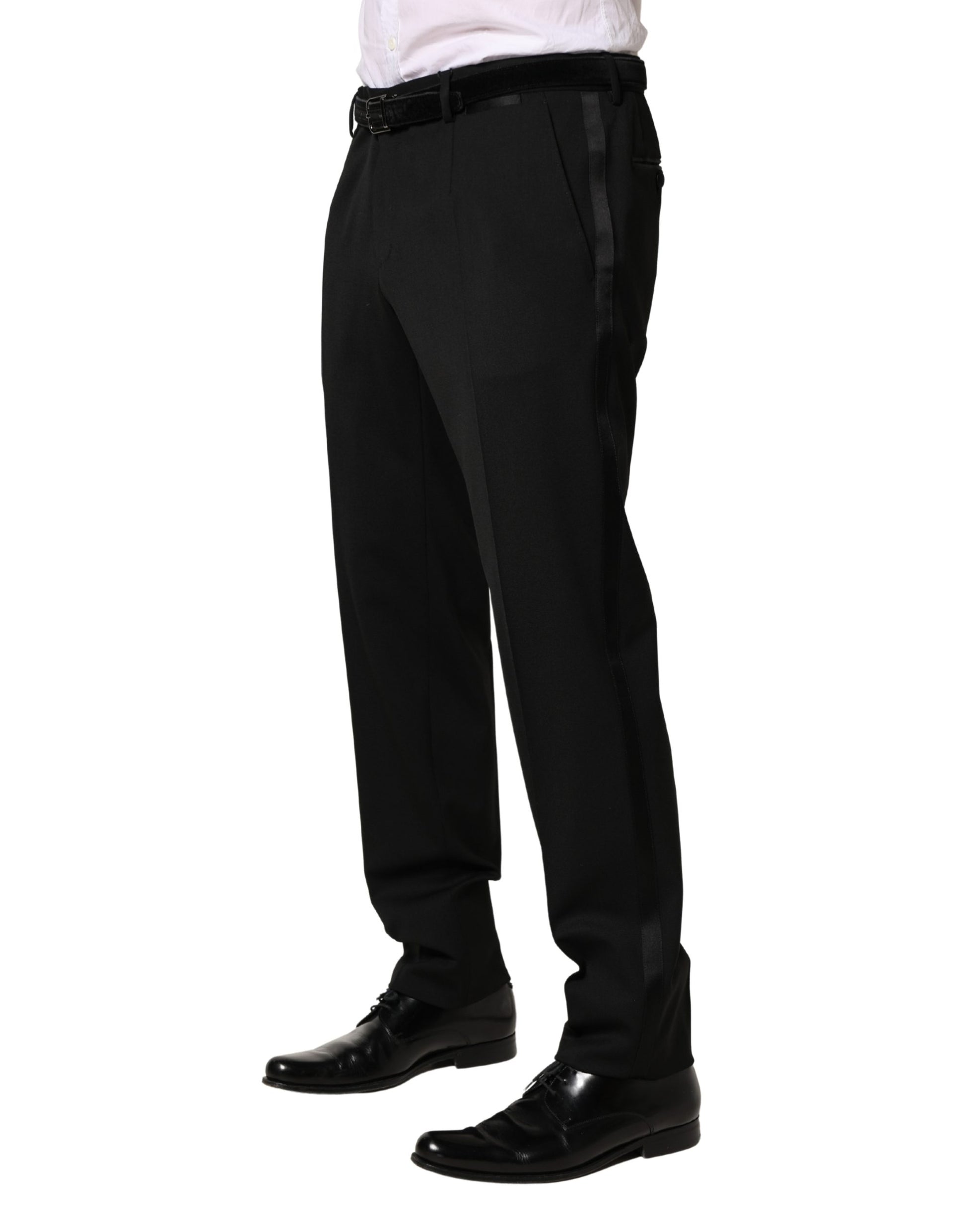 Pantalon habillé moulant Dolce & Gabbana en laine noire pour homme