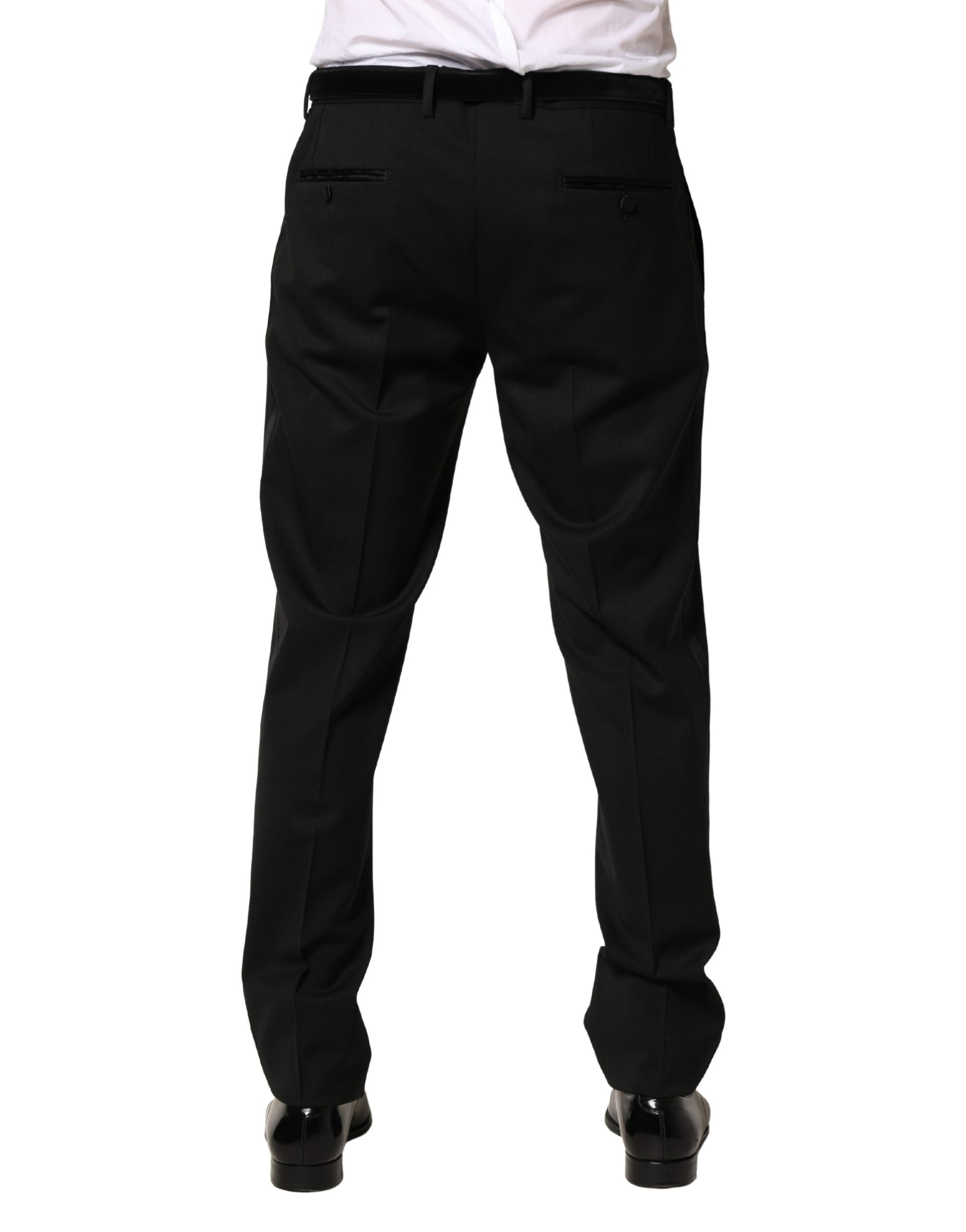 Pantalon habillé moulant Dolce & Gabbana en laine noire pour homme