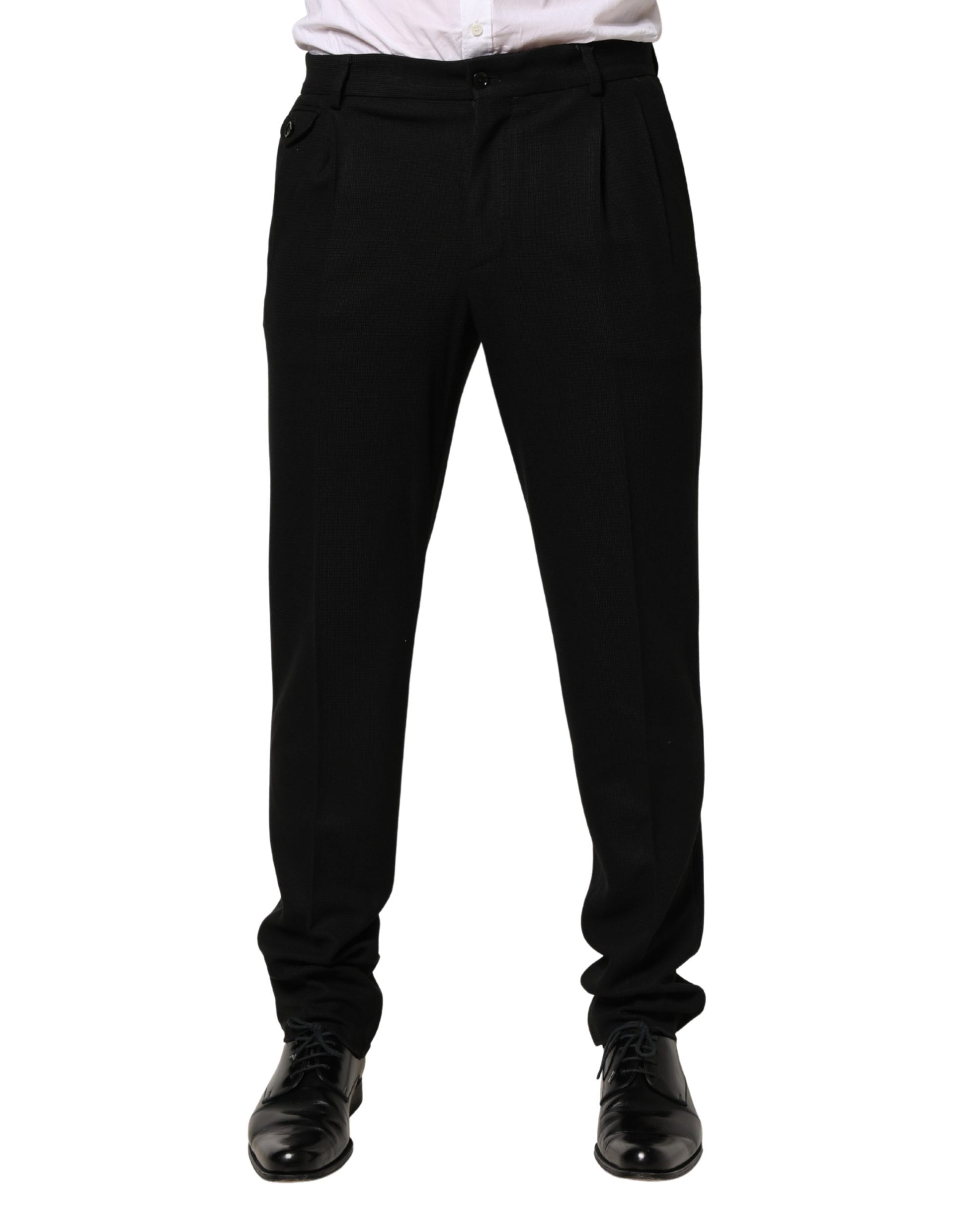 Pantalon habillé moulant Dolce & Gabbana en laine noire pour homme
