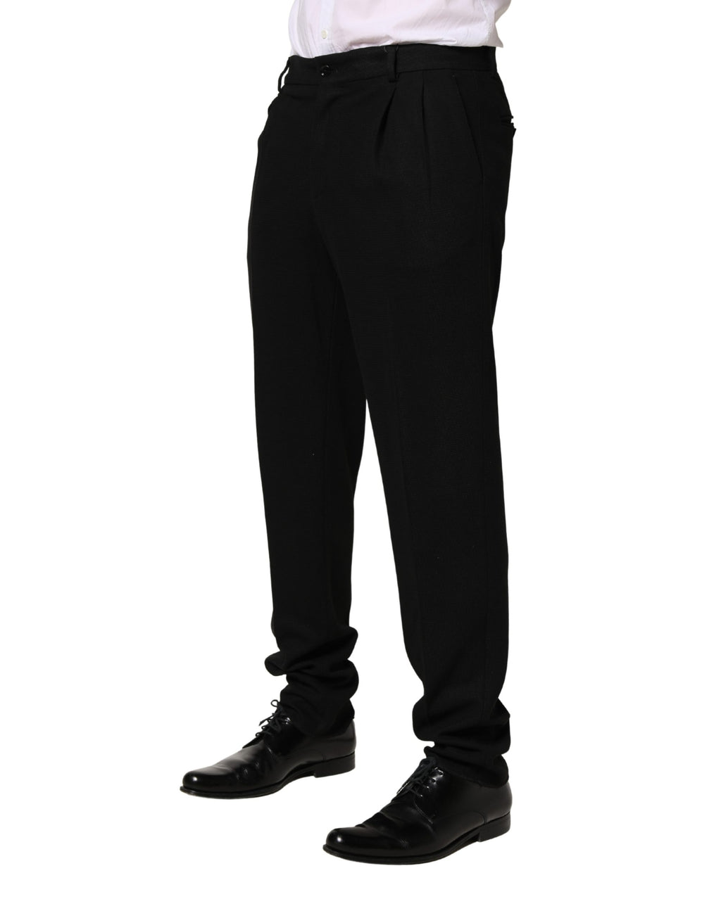 Pantalon habillé moulant Dolce & Gabbana en laine noire pour homme