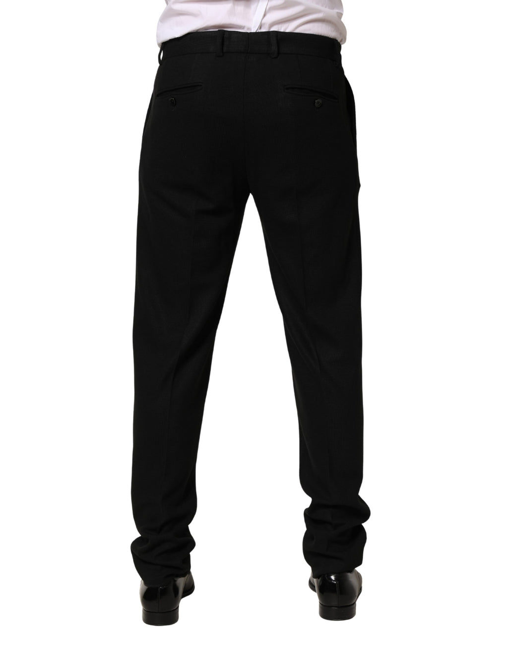 Pantalon habillé moulant Dolce & Gabbana en laine noire pour homme