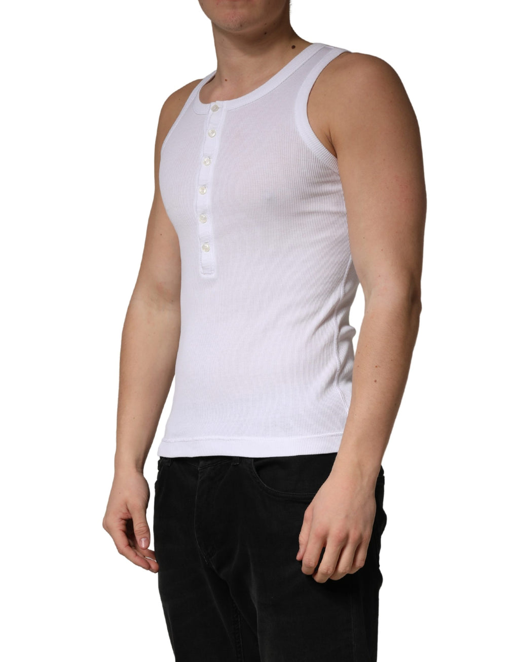 Débardeur col rond sans manches blanc Dolce & Gabbana
