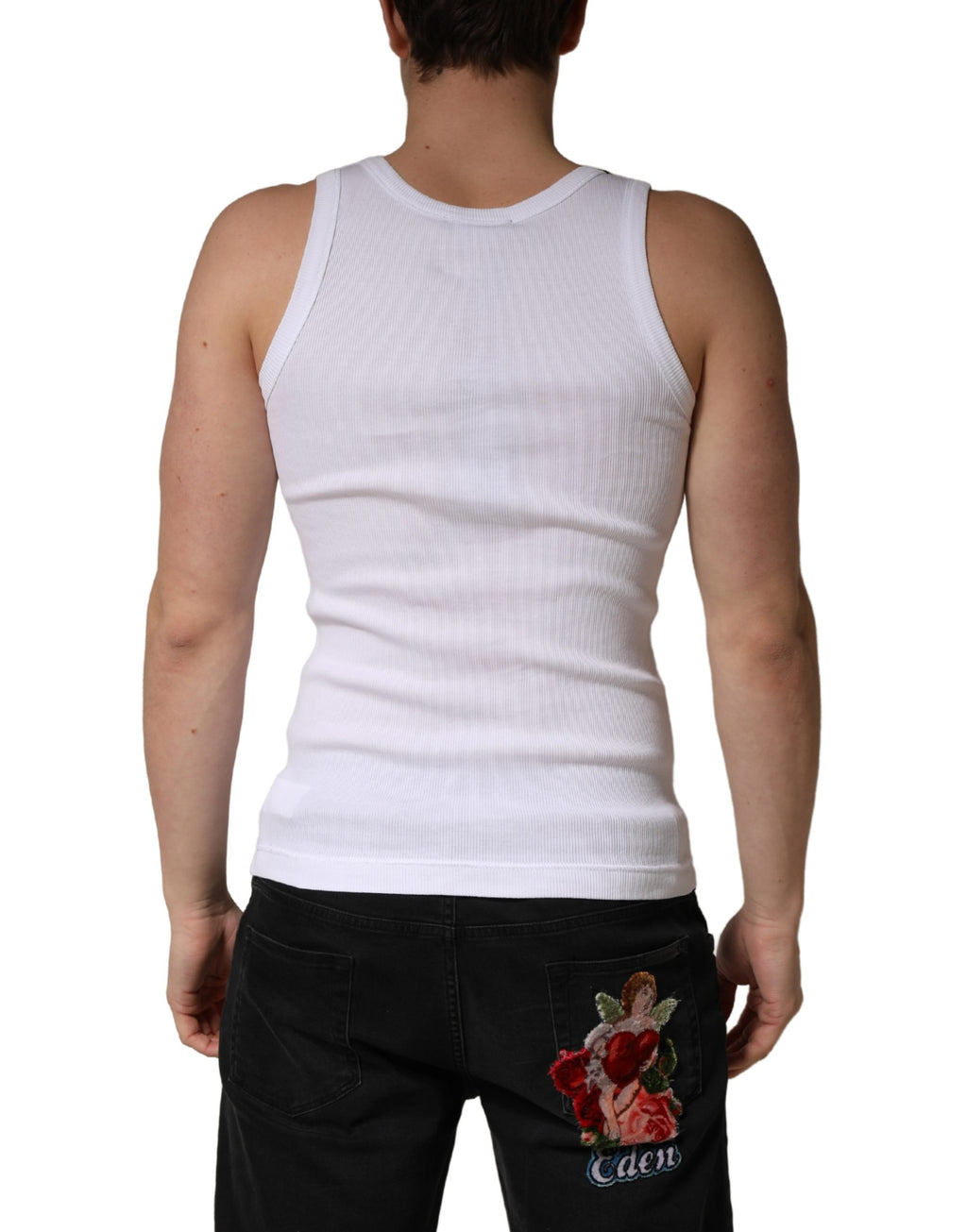Débardeur col rond sans manches blanc Dolce & Gabbana