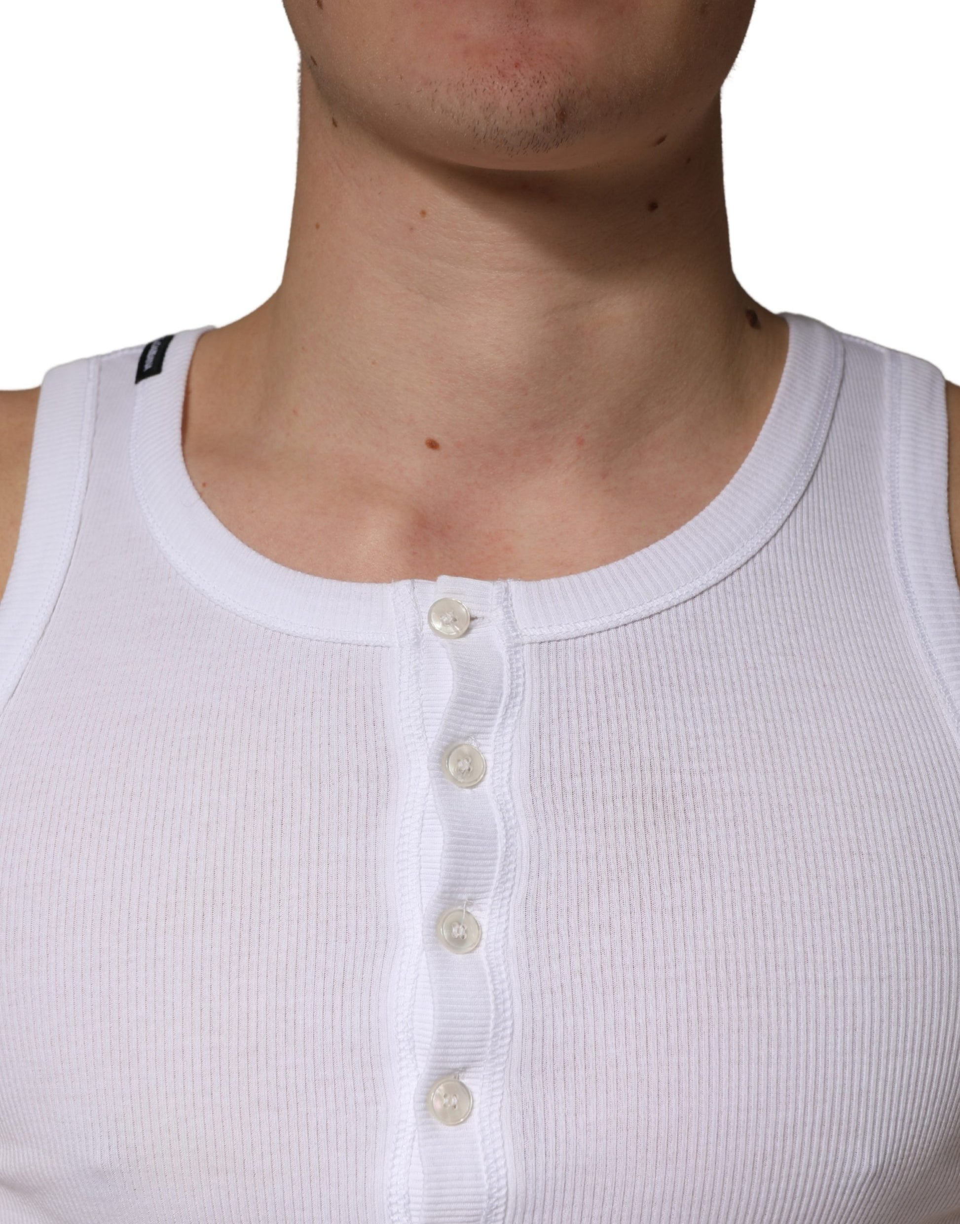 Débardeur col rond sans manches blanc Dolce & Gabbana