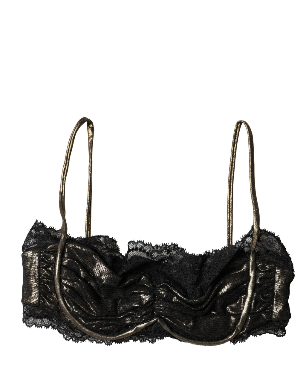 Soutien-gorge balconnet à armatures en soie noire Dolce & Gabbana Sous-vêtements