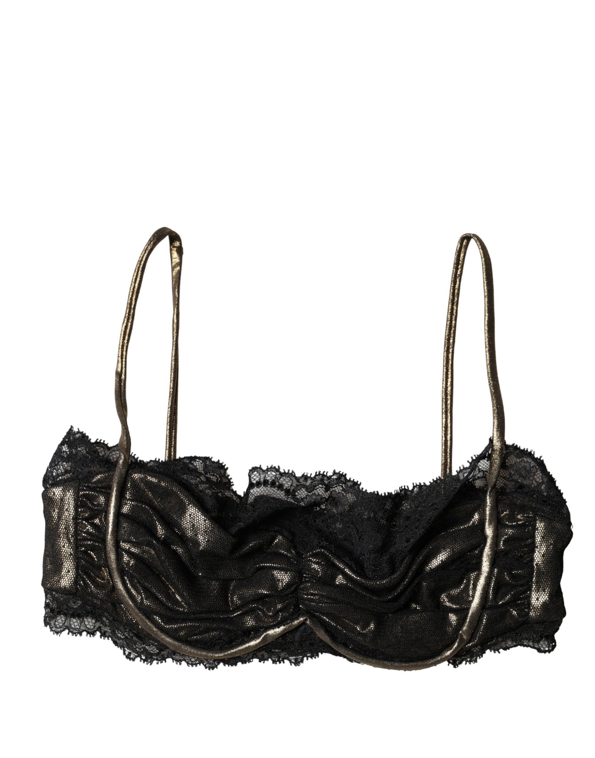 Soutien-gorge balconnet à armatures en soie noire Dolce & Gabbana Sous-vêtements