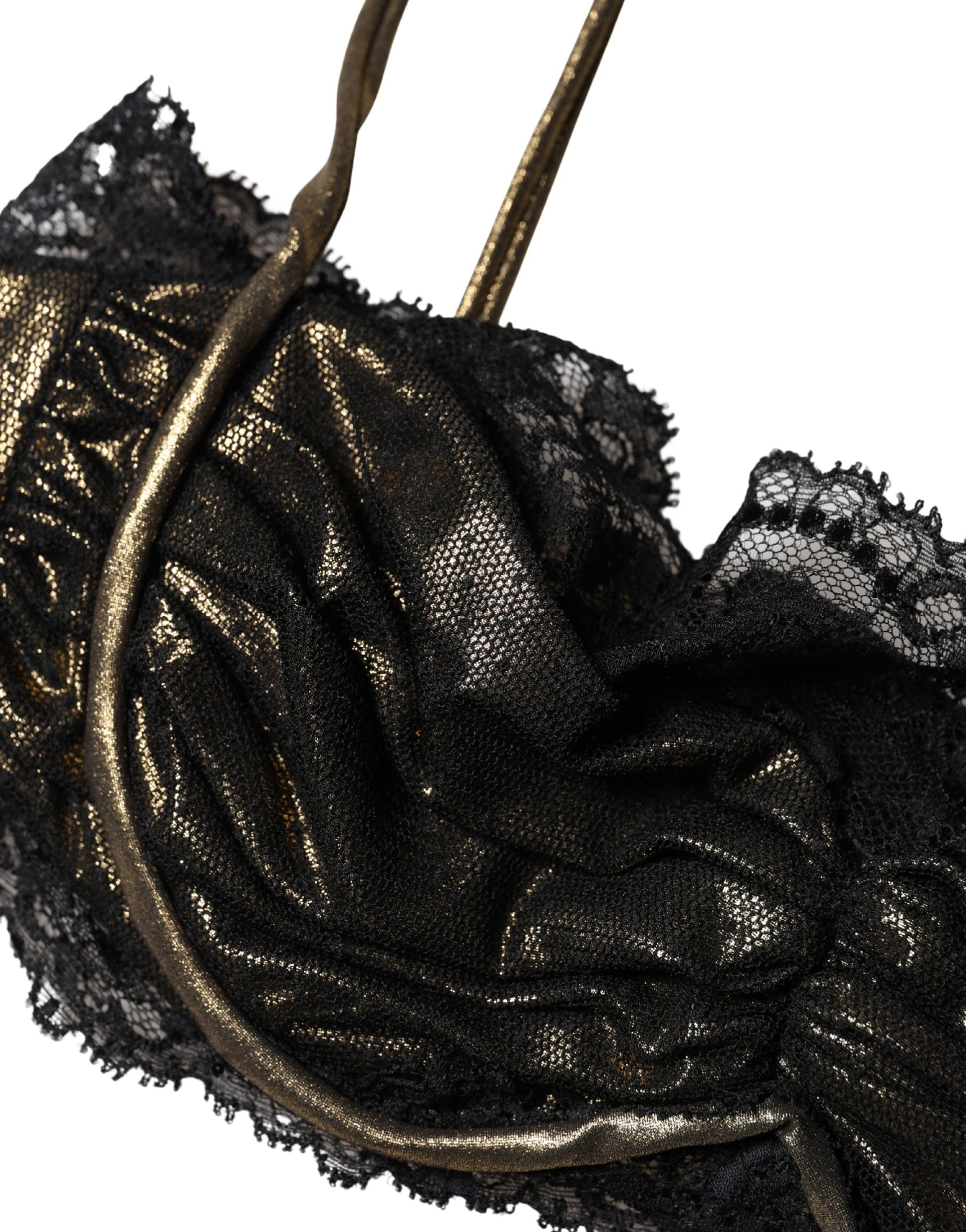 Soutien-gorge balconnet à armatures en soie noire Dolce & Gabbana Sous-vêtements