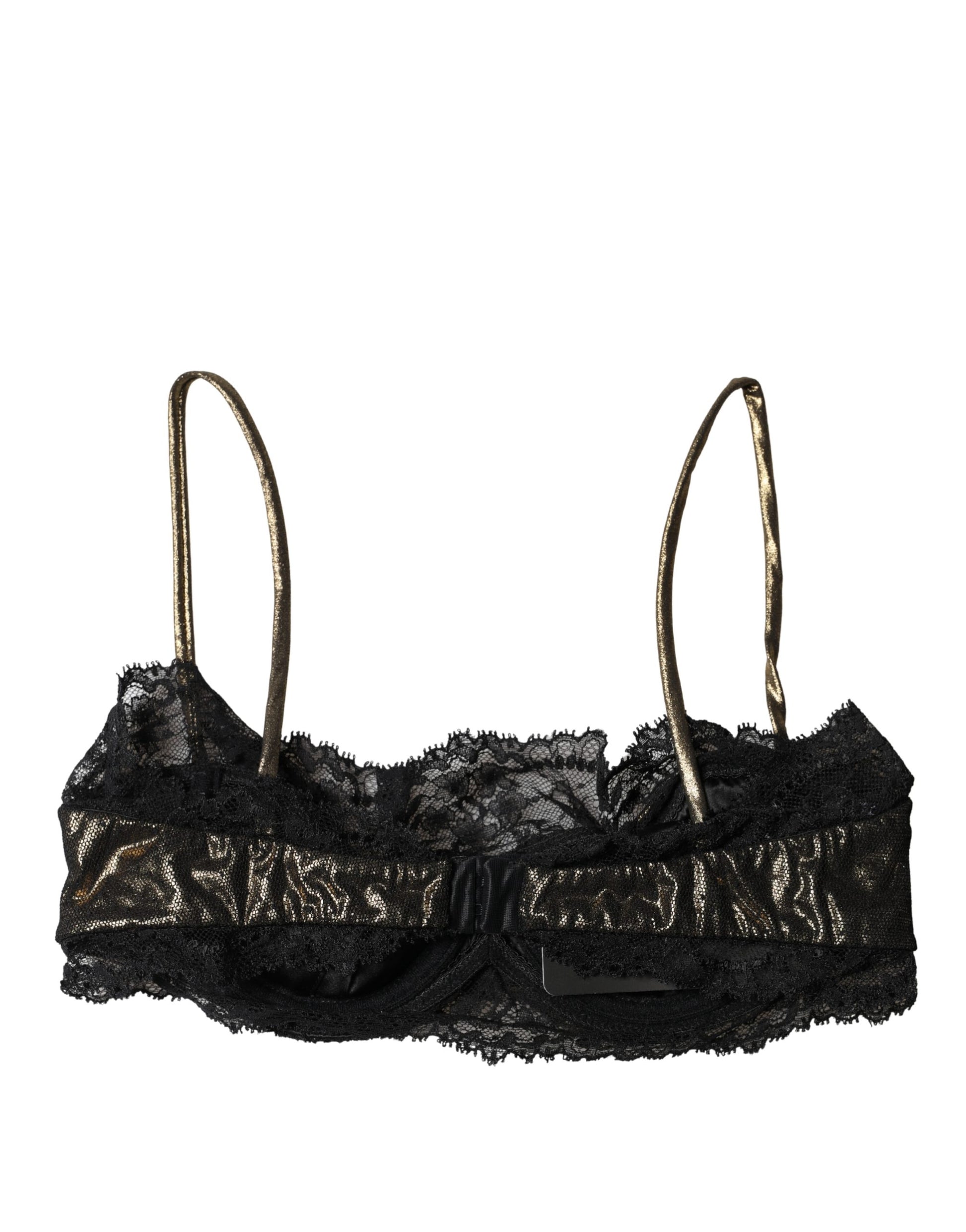 Soutien-gorge balconnet à armatures en soie noire Dolce & Gabbana Sous-vêtements