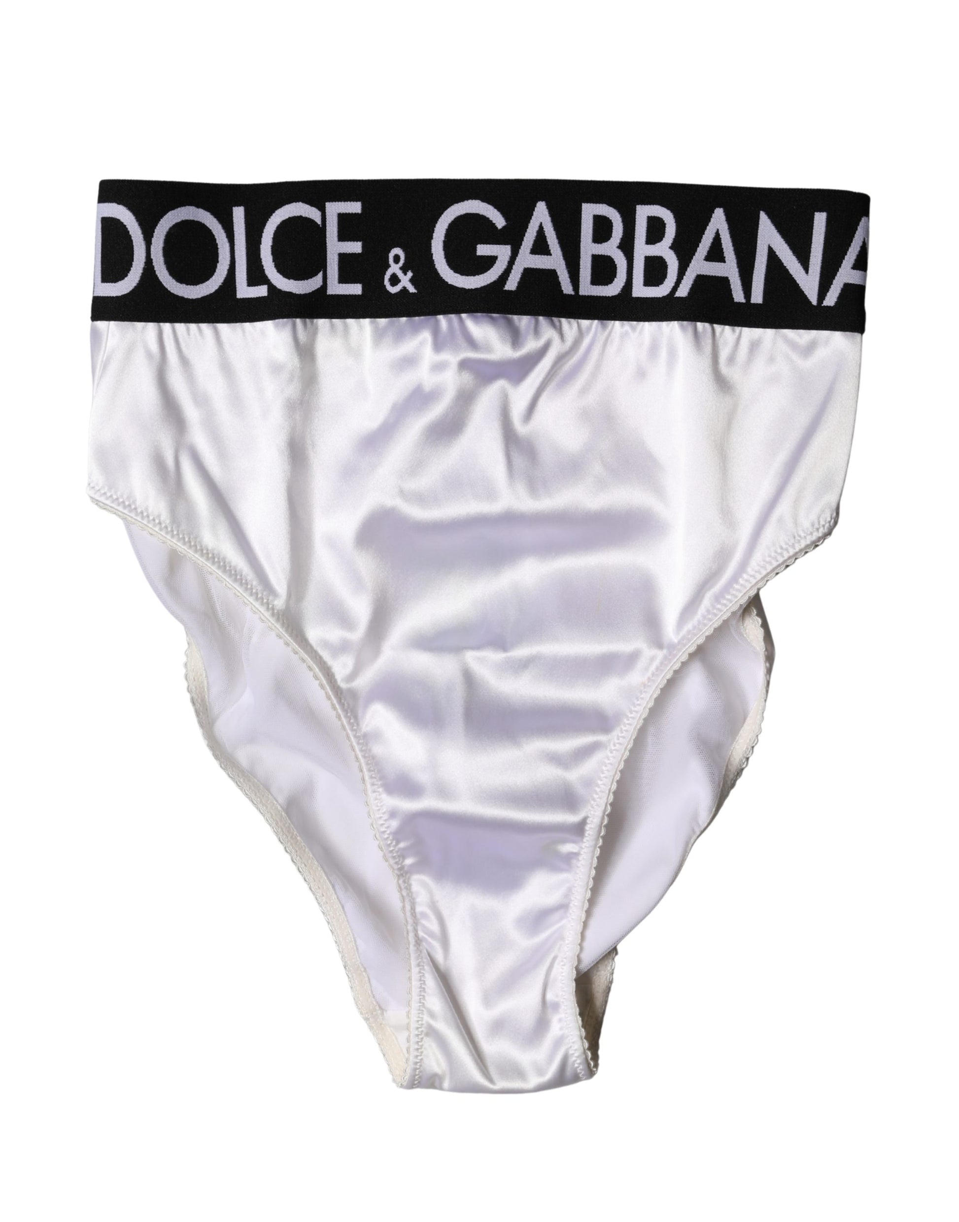 Sous-vêtement culotte taille haute Dolce & Gabbana blanc à logo