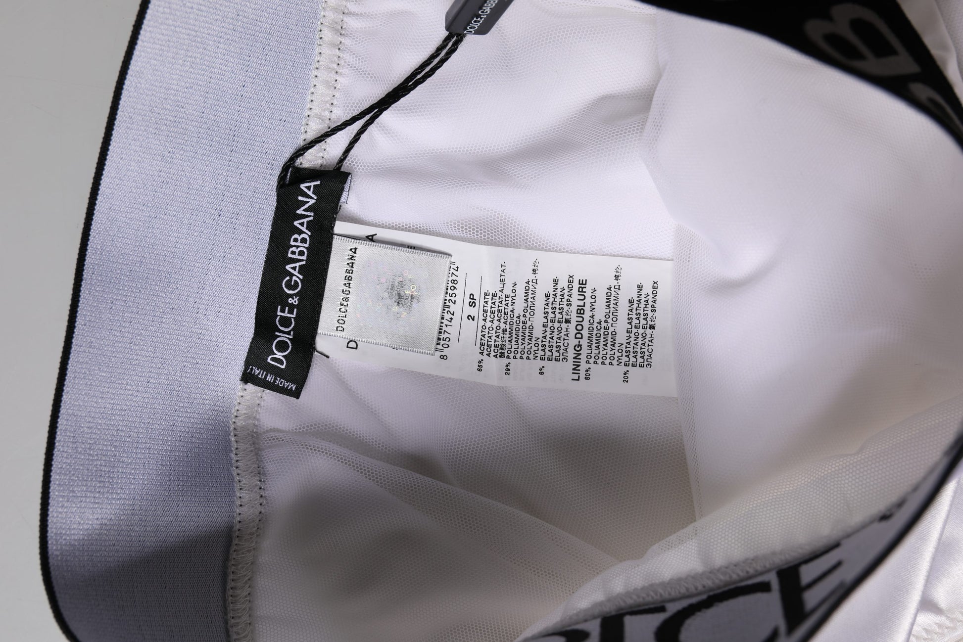 Sous-vêtement culotte taille haute Dolce & Gabbana blanc à logo