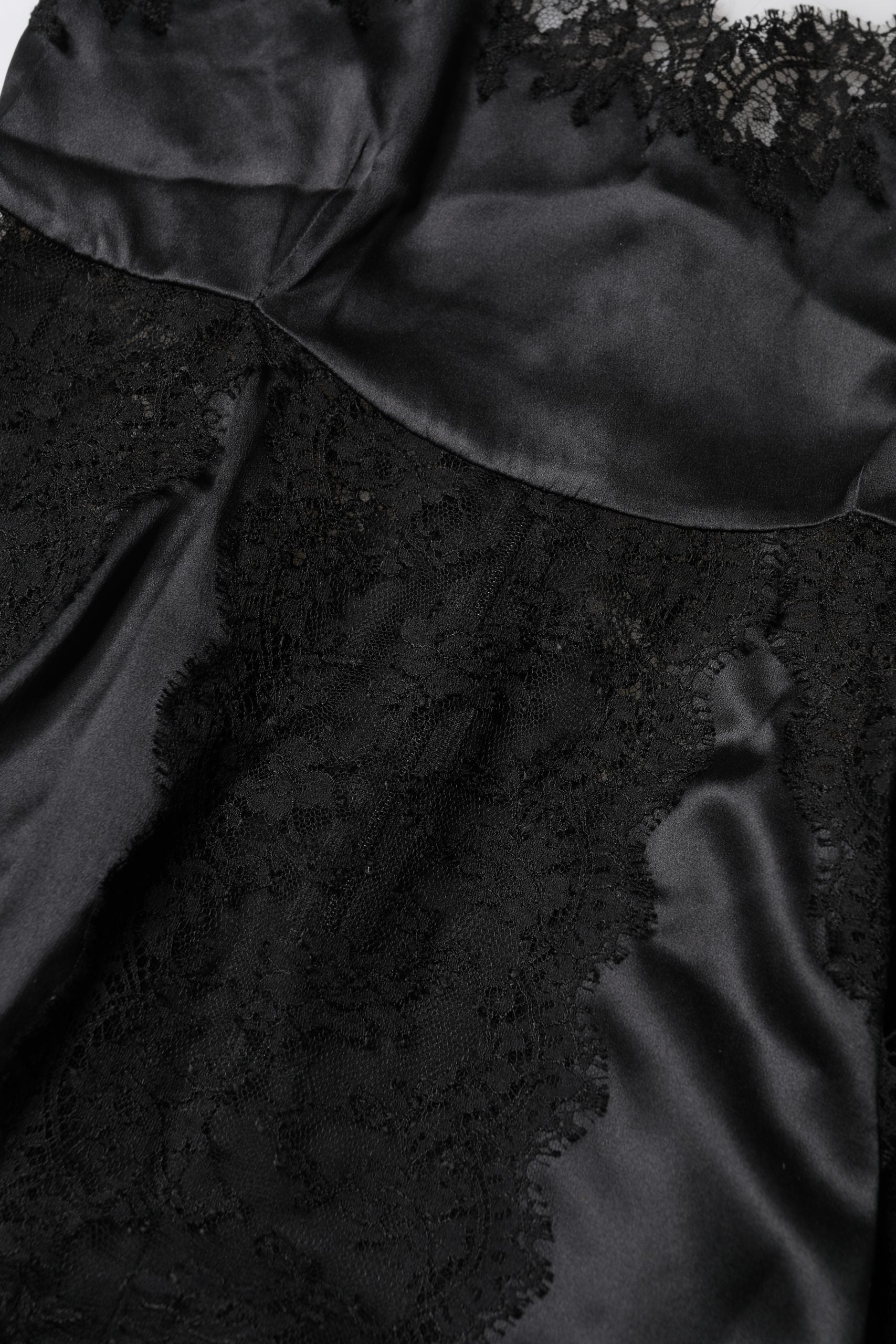 Haut de lingerie Dolce & Gabbana en soie noire avec dentelle